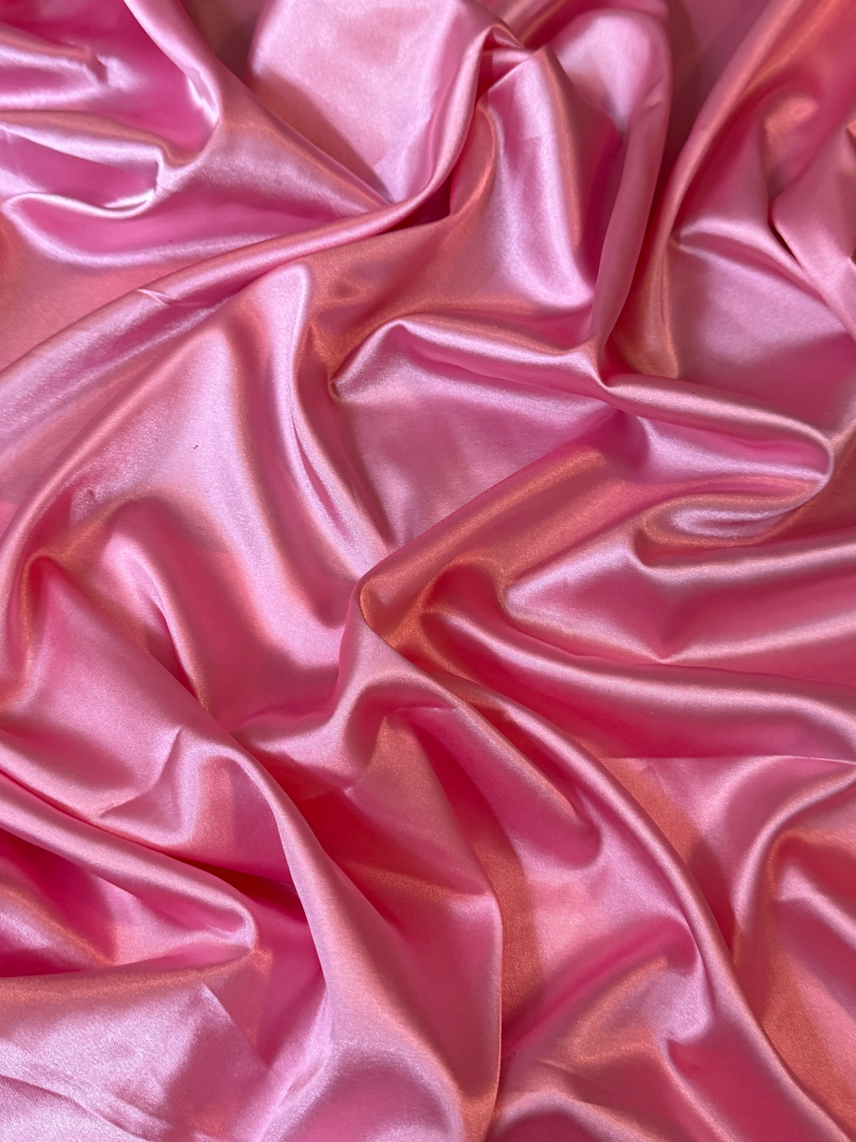 Bubble Gum Pink Silky Stretch Satin