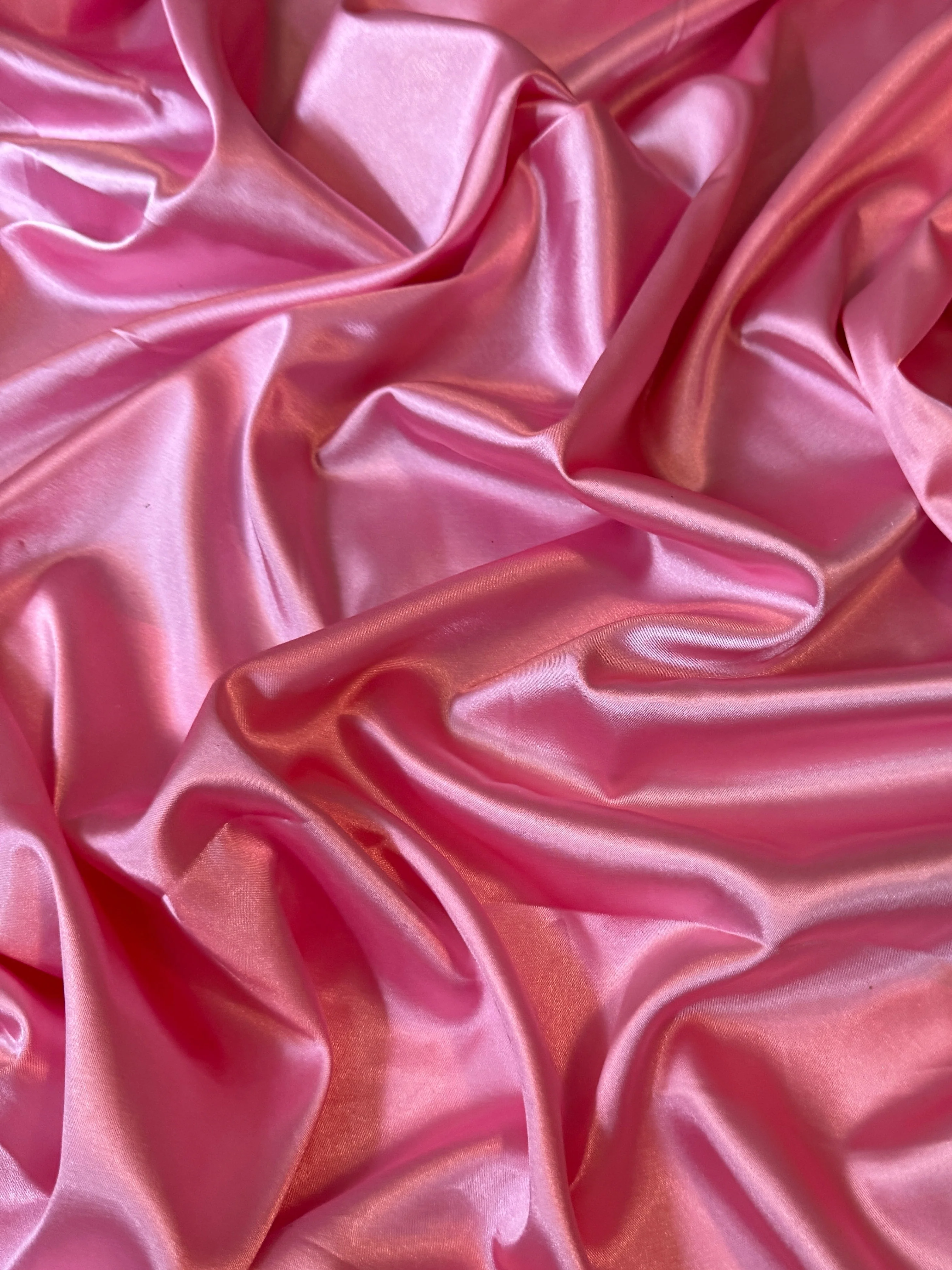 Bubble Gum Pink Silky Stretch Satin - Image 3