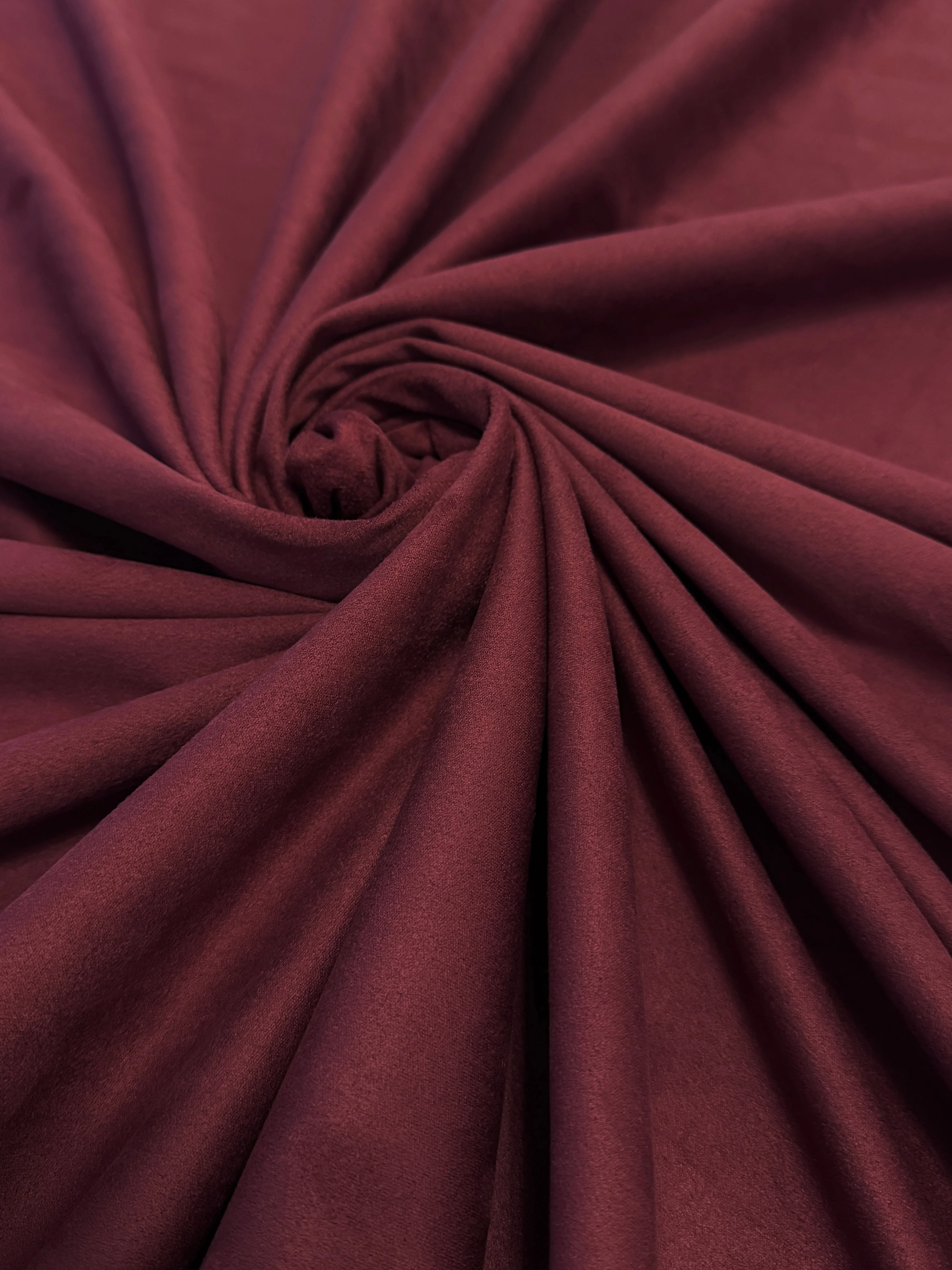 Burgundy 4 Way Stretch Buttery Soft Techno Suede