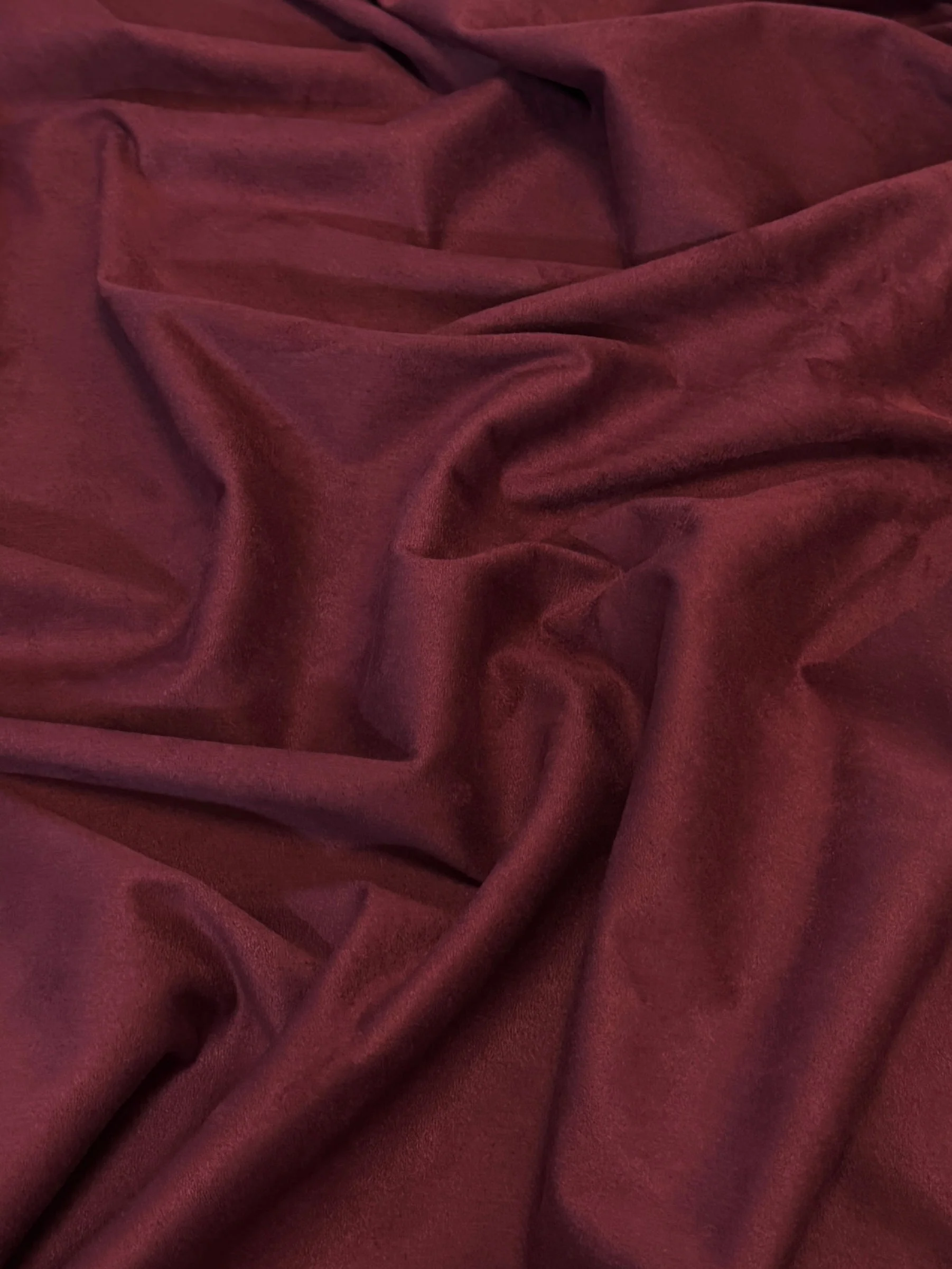 Burgundy 4 Way Stretch Buttery Soft Techno Suede - Image 2