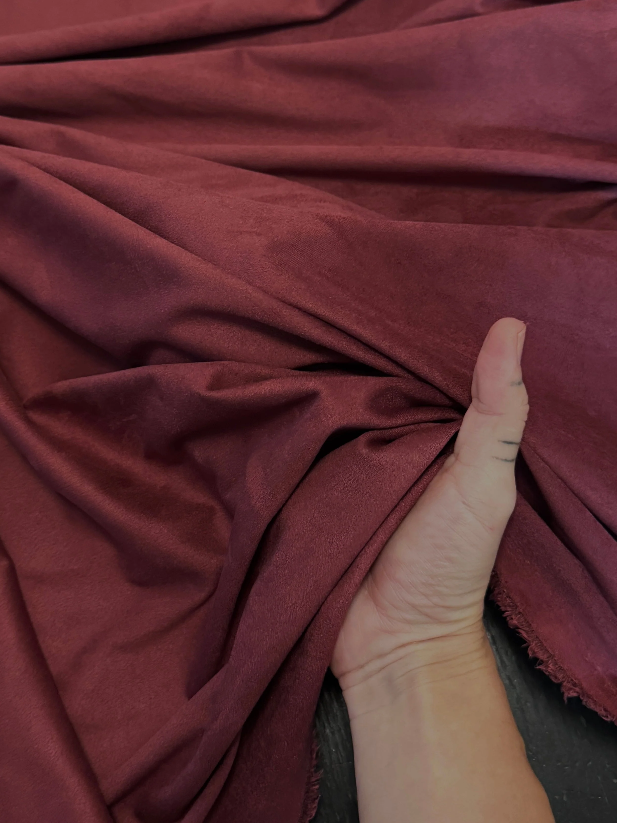Burgundy 4 Way Stretch Buttery Soft Techno Suede - Image 4