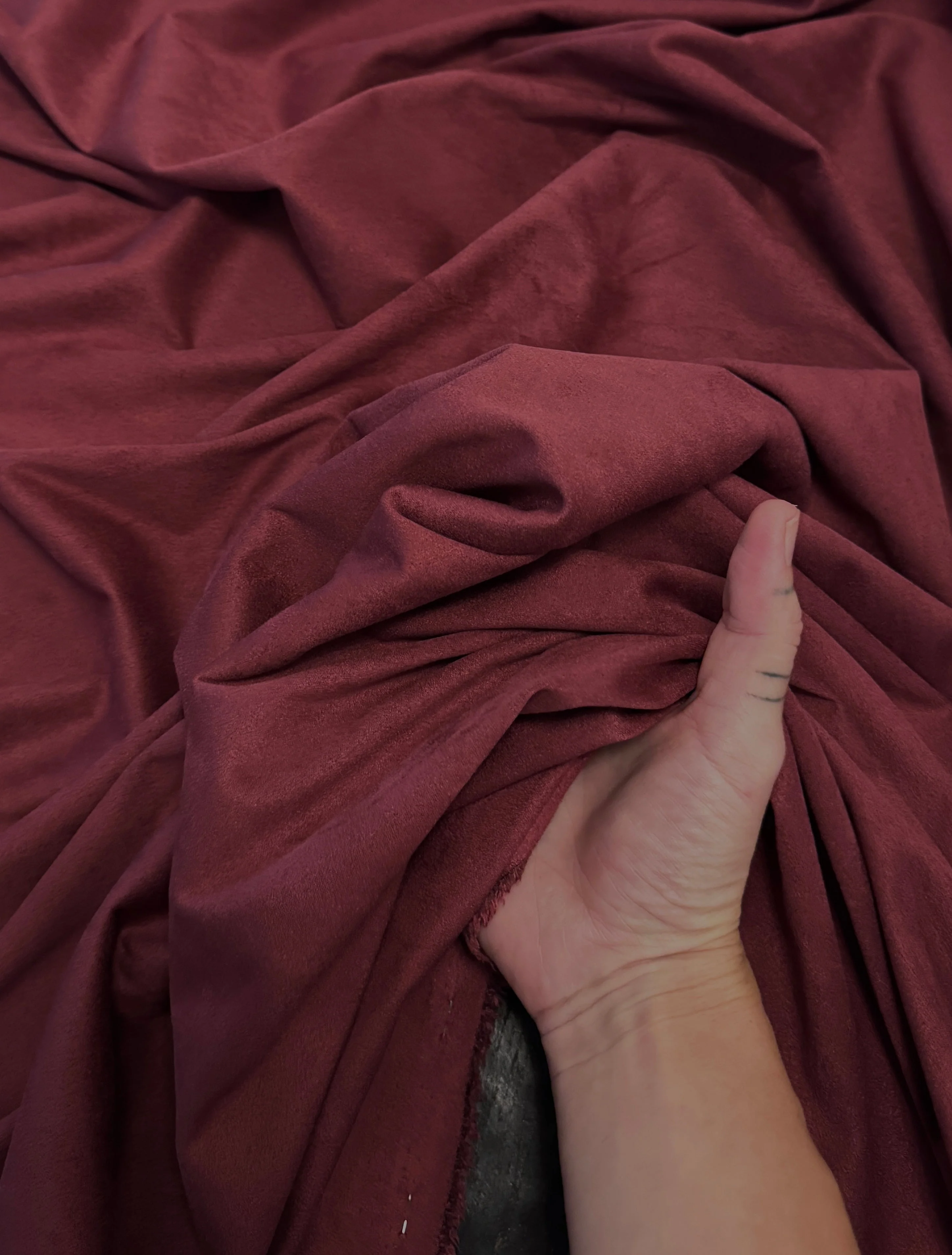 Burgundy 4 Way Stretch Buttery Soft Techno Suede - Image 5