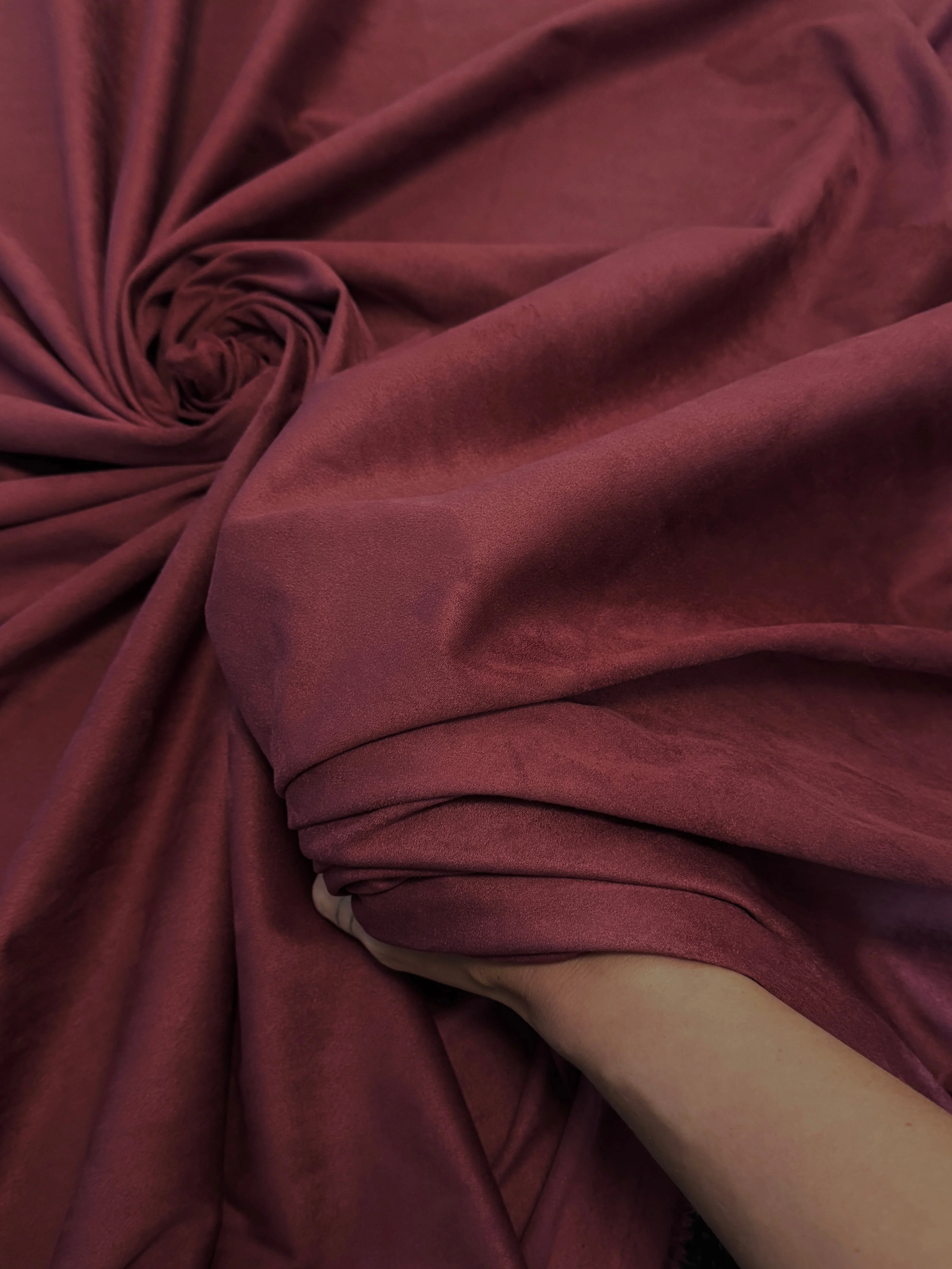 Burgundy 4 Way Stretch Buttery Soft Techno Suede - Image 6
