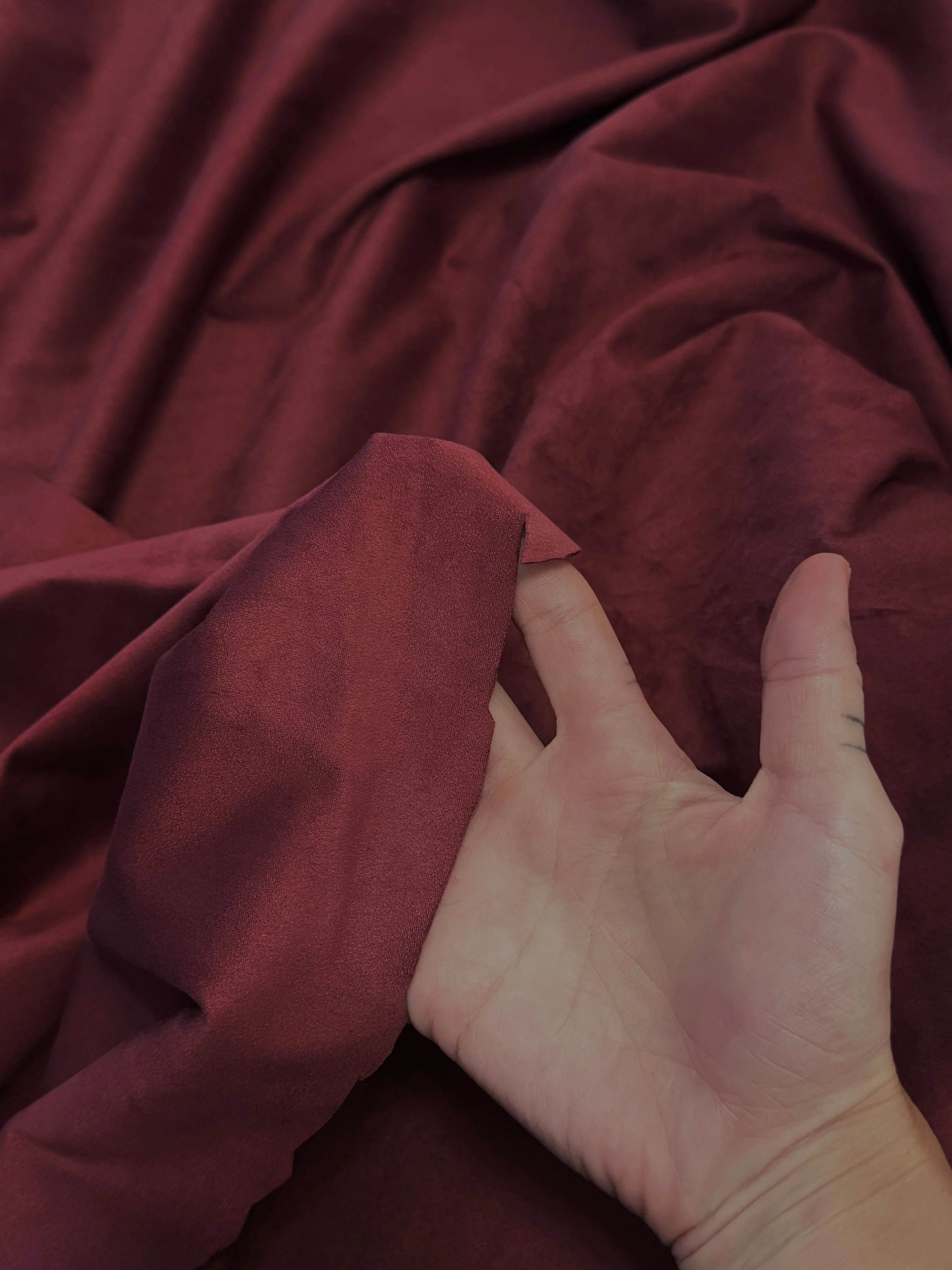 Burgundy 4 Way Stretch Buttery Soft Techno Suede - Image 7