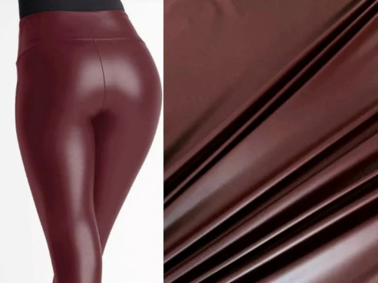 Burgundy 4 Way Stretch Faux Leather - Image 3