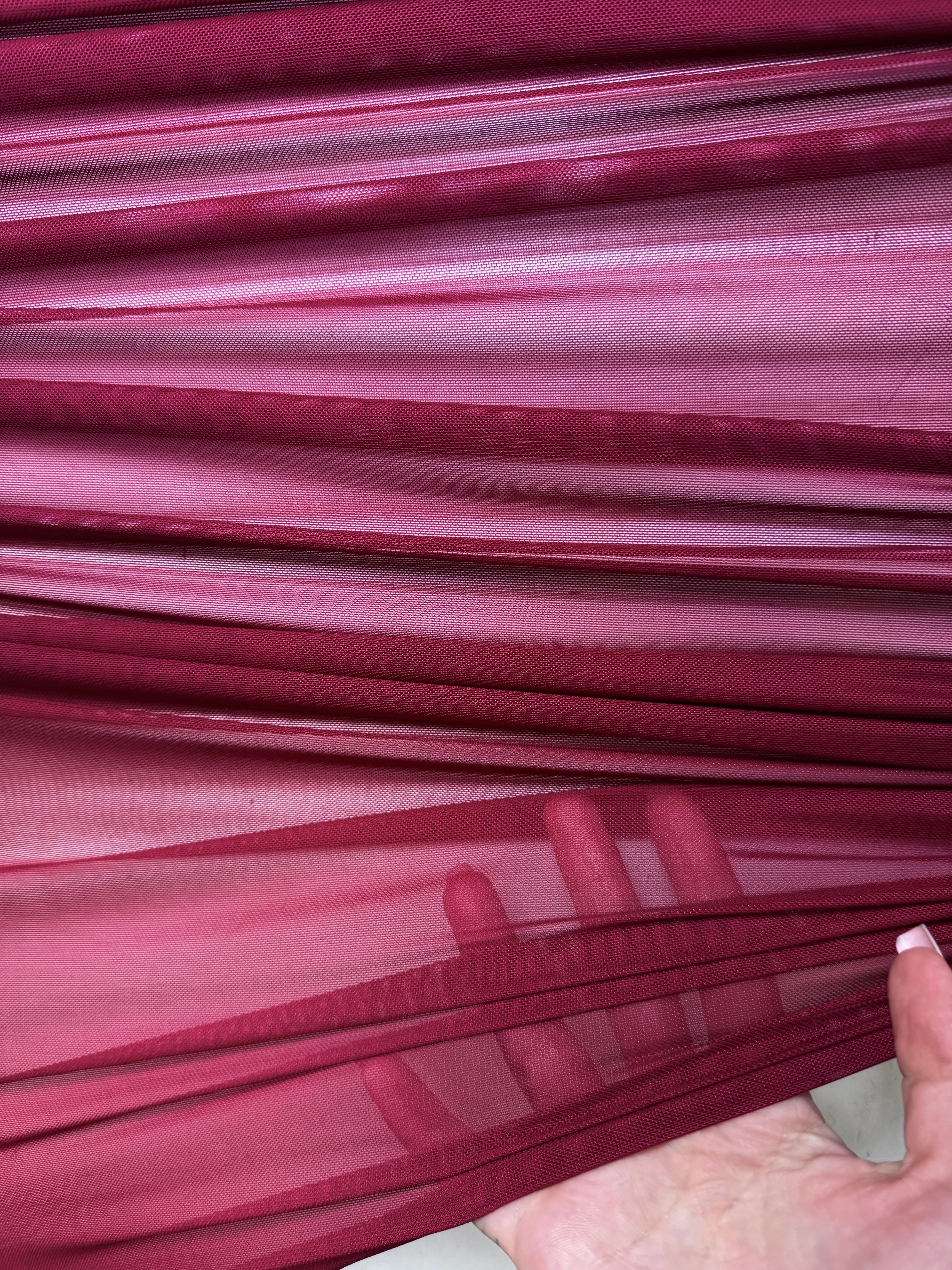 Burgundy 4 Way Stretch Power Mesh - Image 2