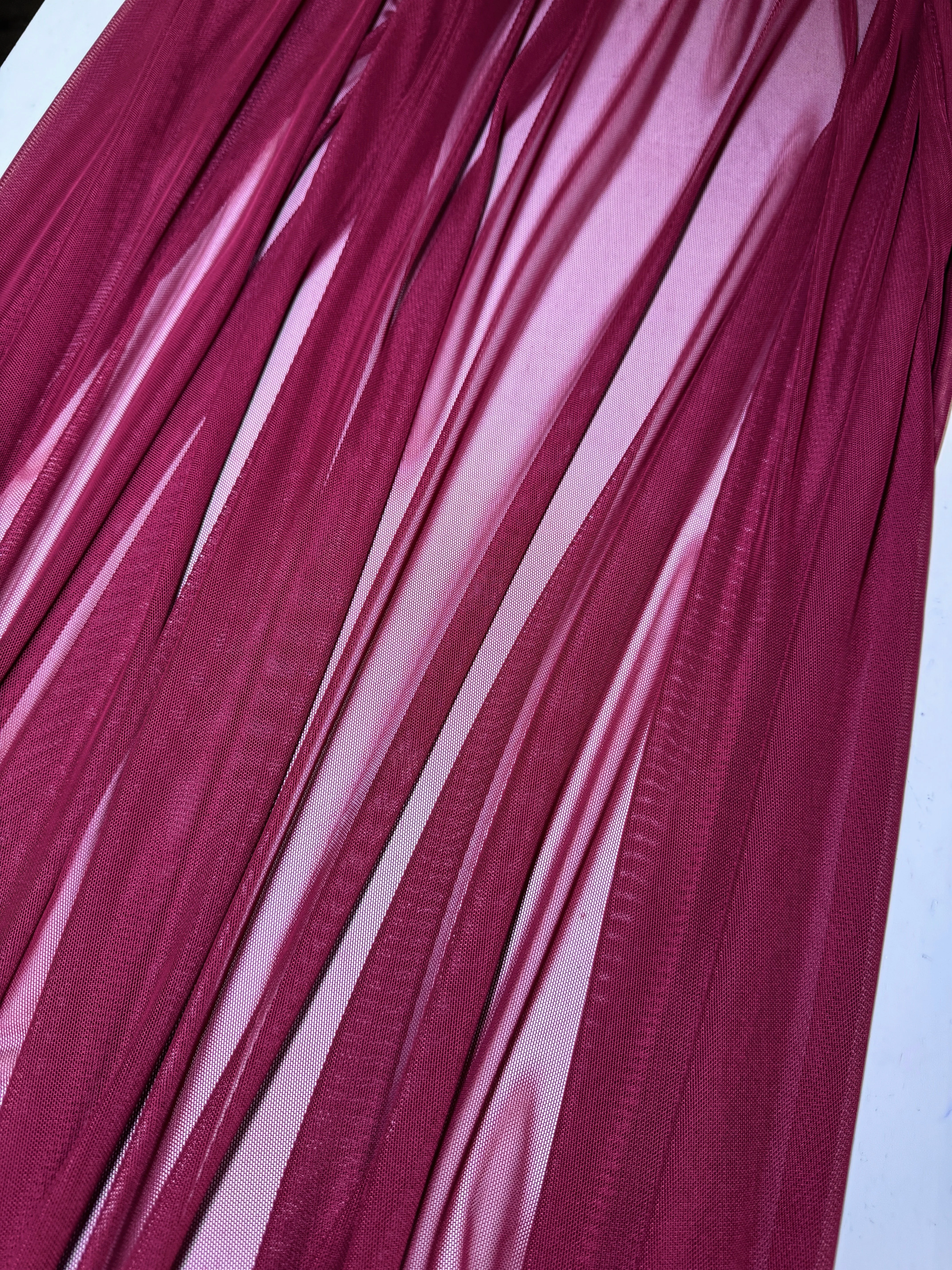 Burgundy 4 Way Stretch Power Mesh - Image 7