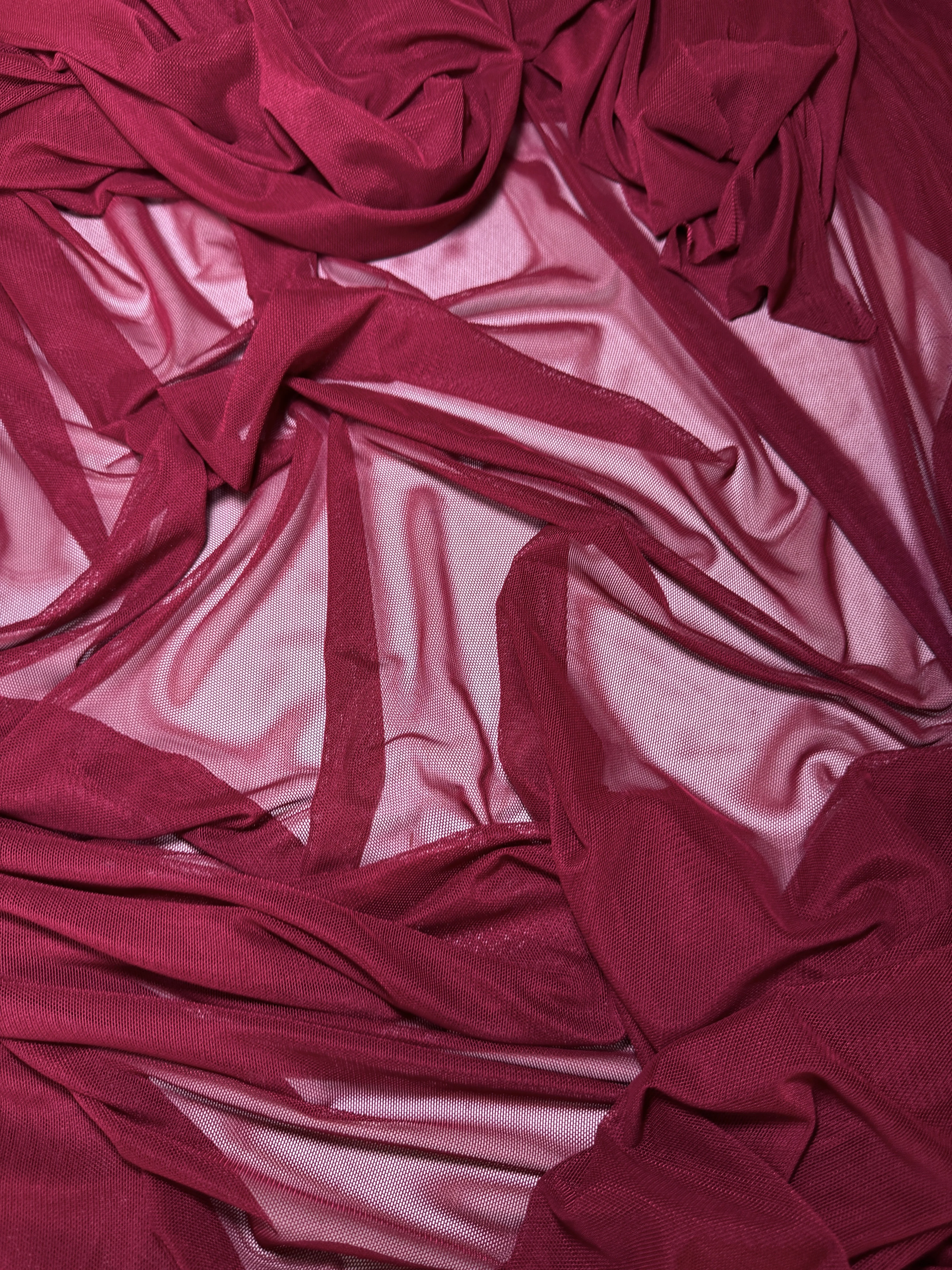 Burgundy 4 Way Stretch Power Mesh - Image 8