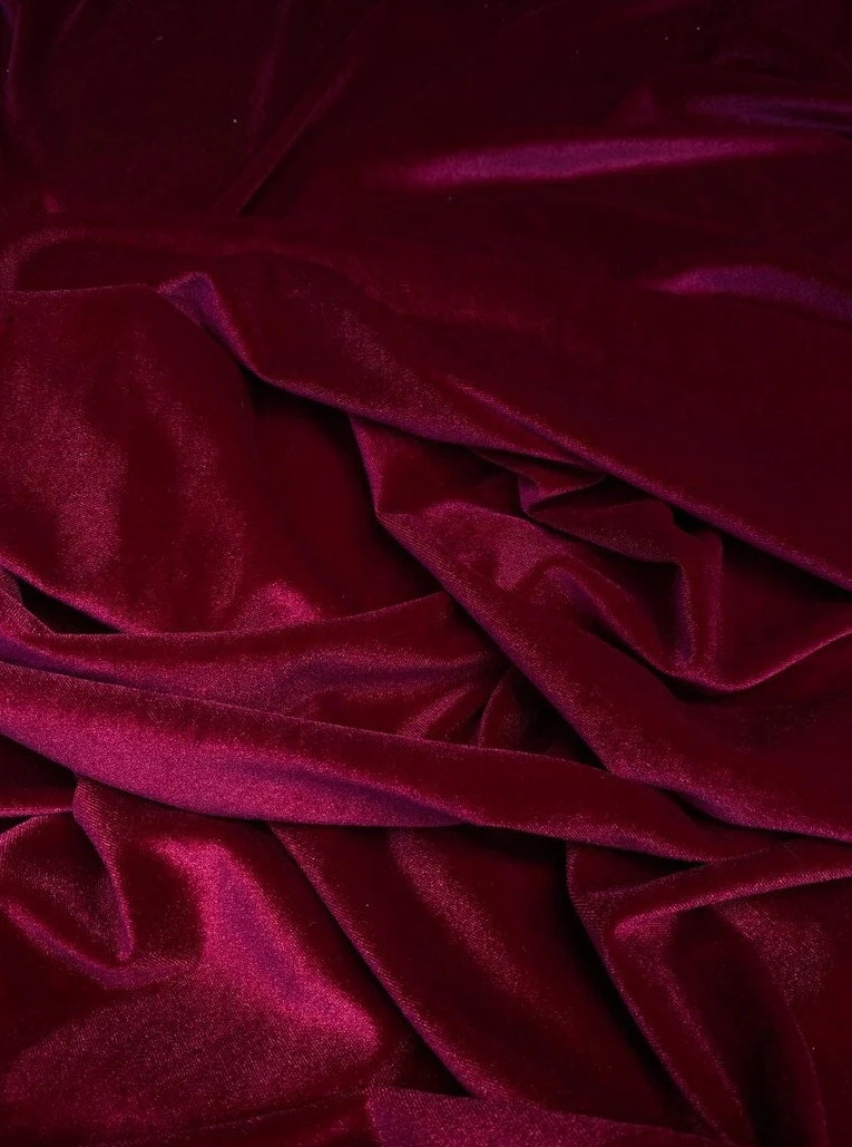 Burgundy Stretch Velvet - Image 3