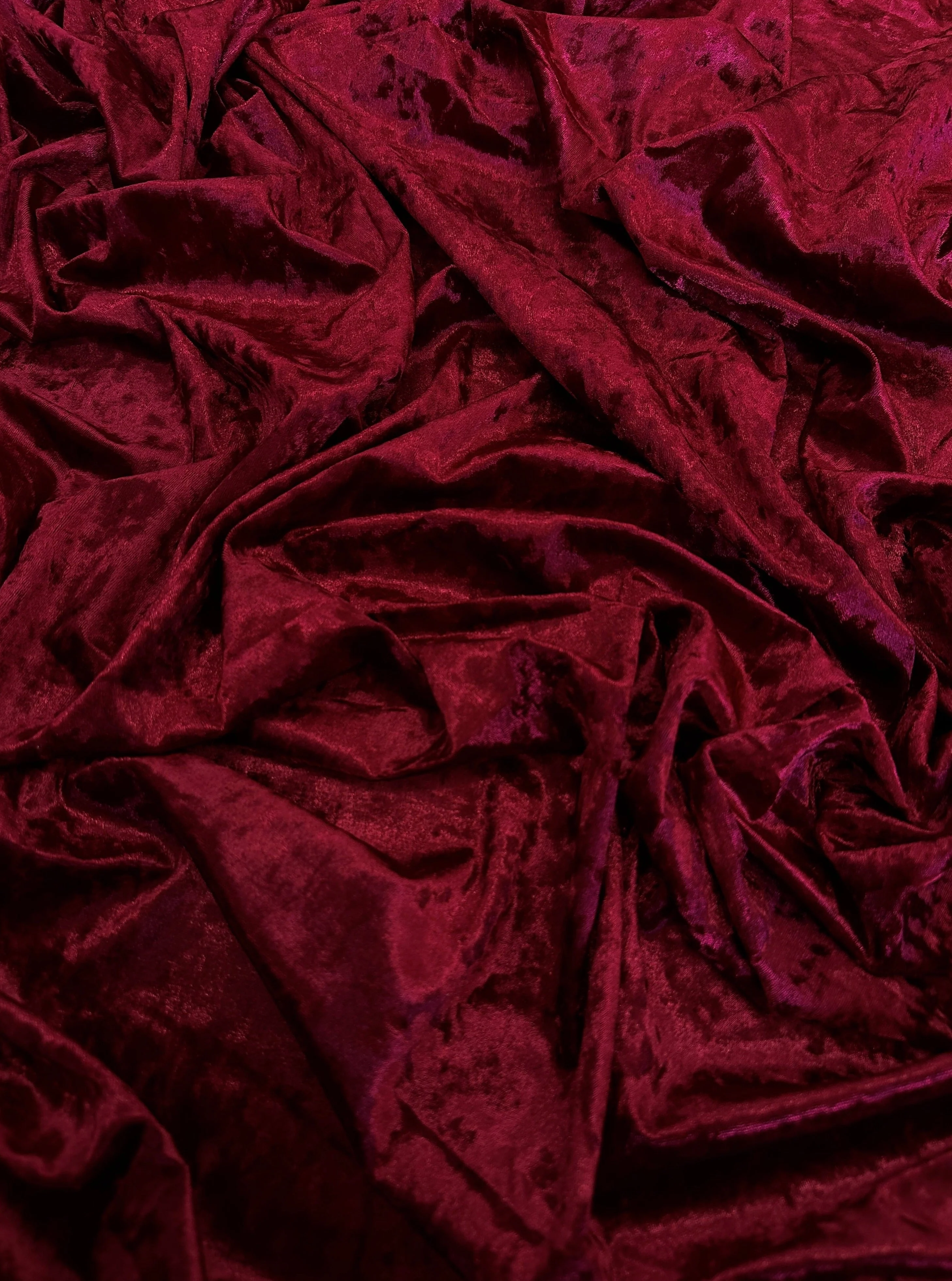 Burgundy Stretch Crushed Velvet - Image 2