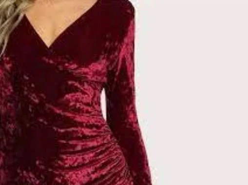 Burgundy Stretch Crushed Velvet - Image 3