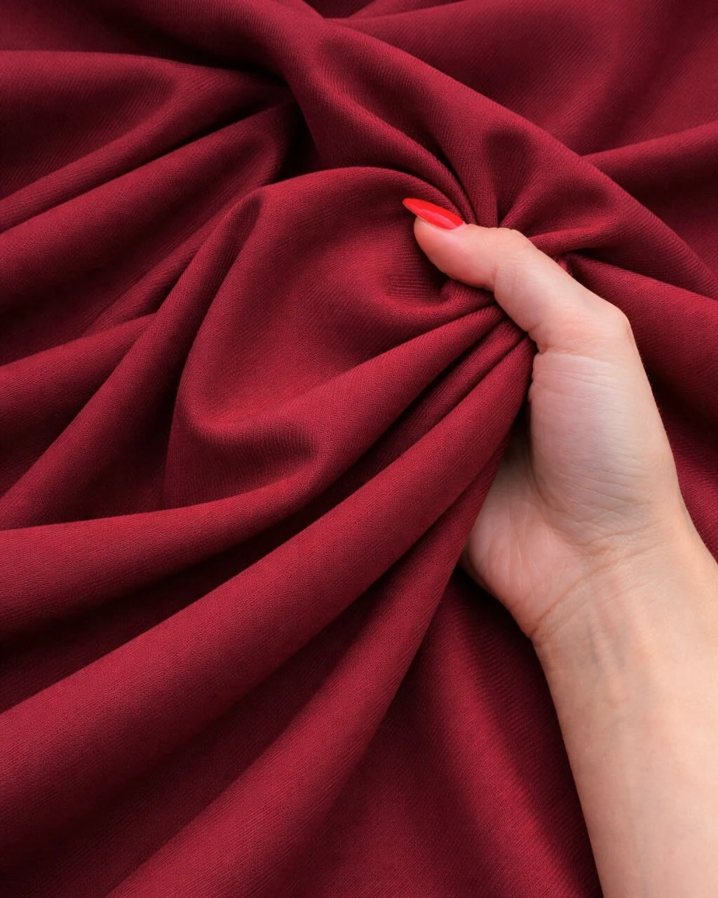 Burgundy Denim Look Stretch Twill - Image 5