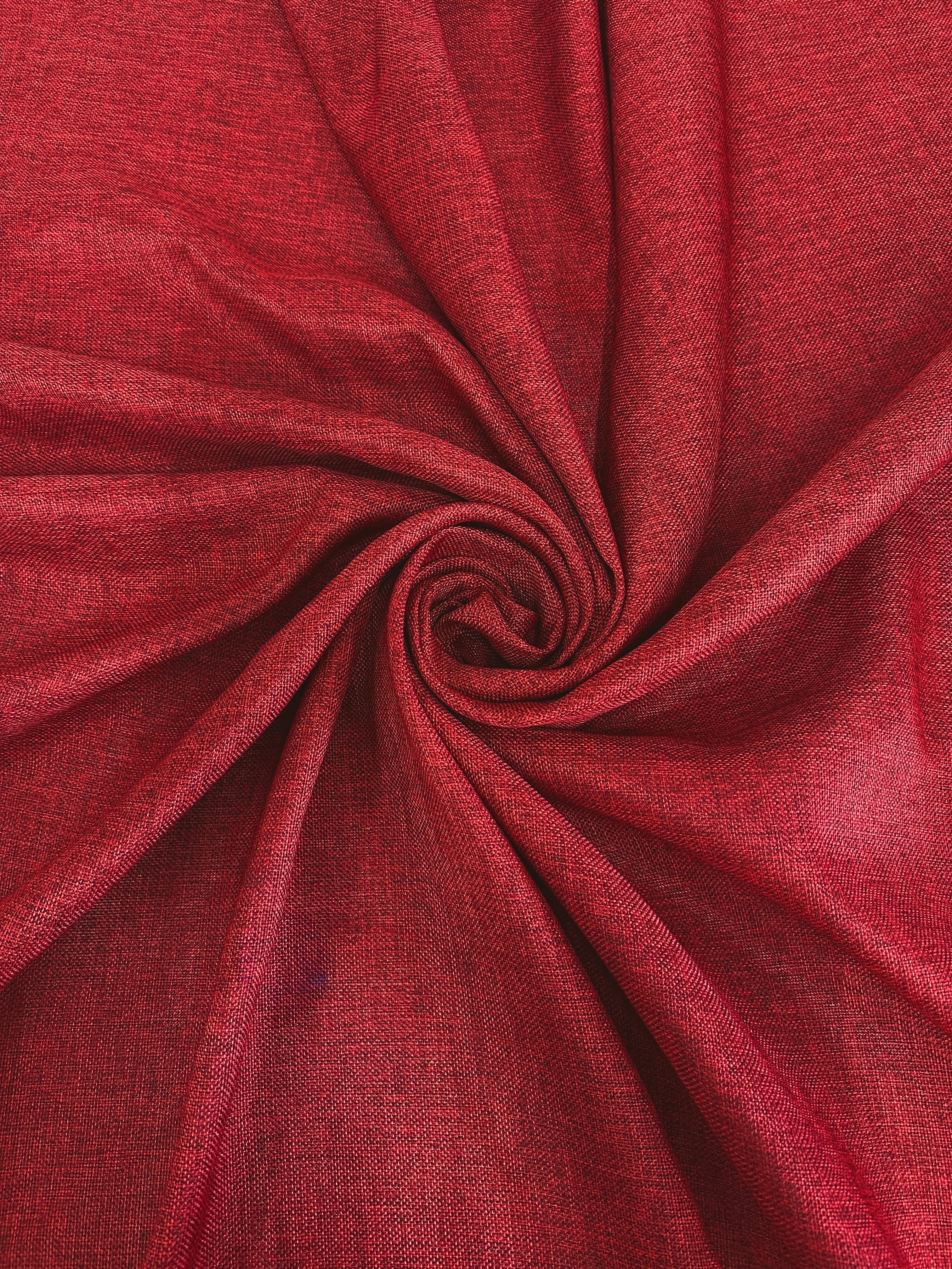 Burgundy Faux Linen