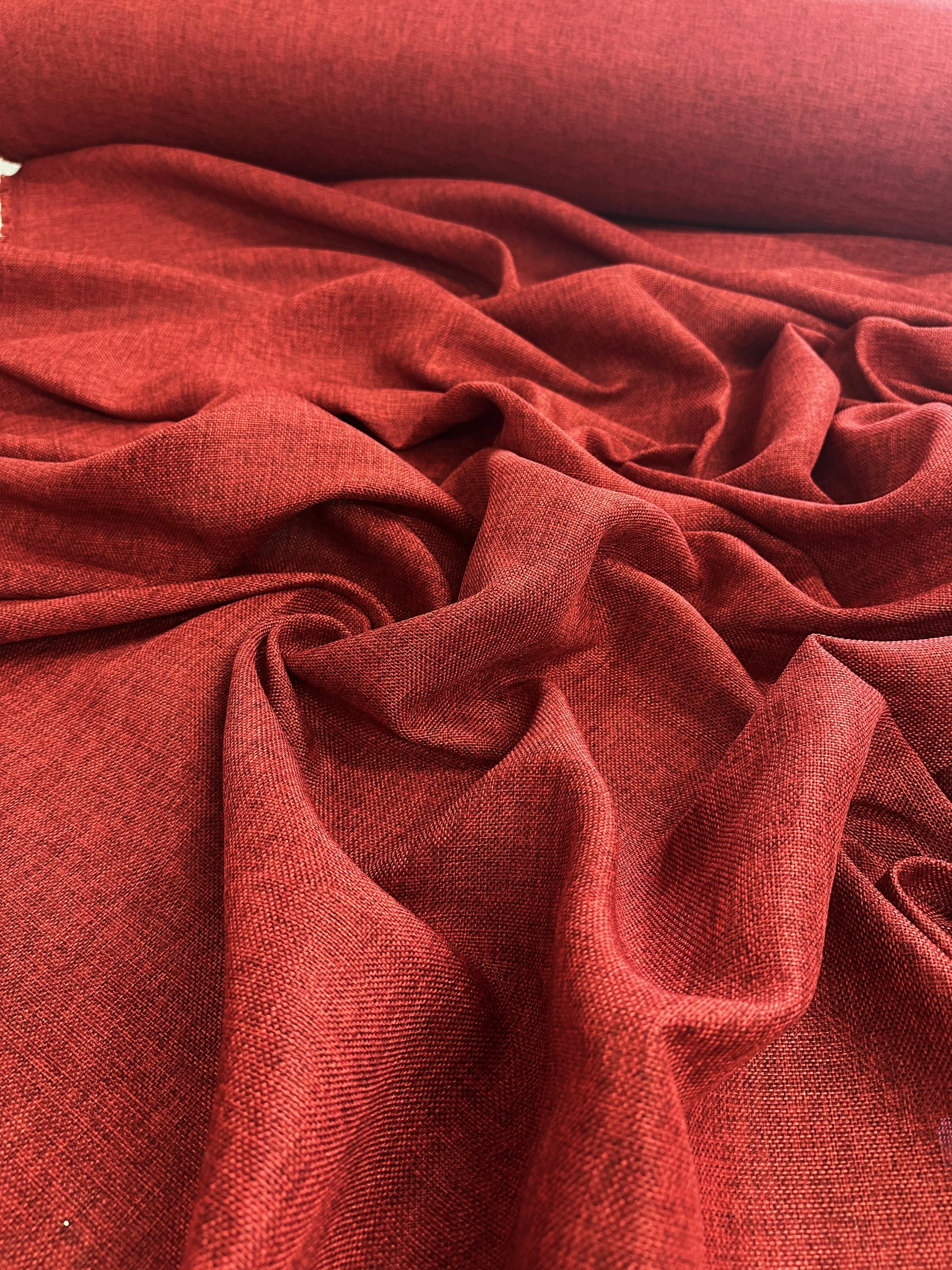 Burgundy Faux Linen - Image 10