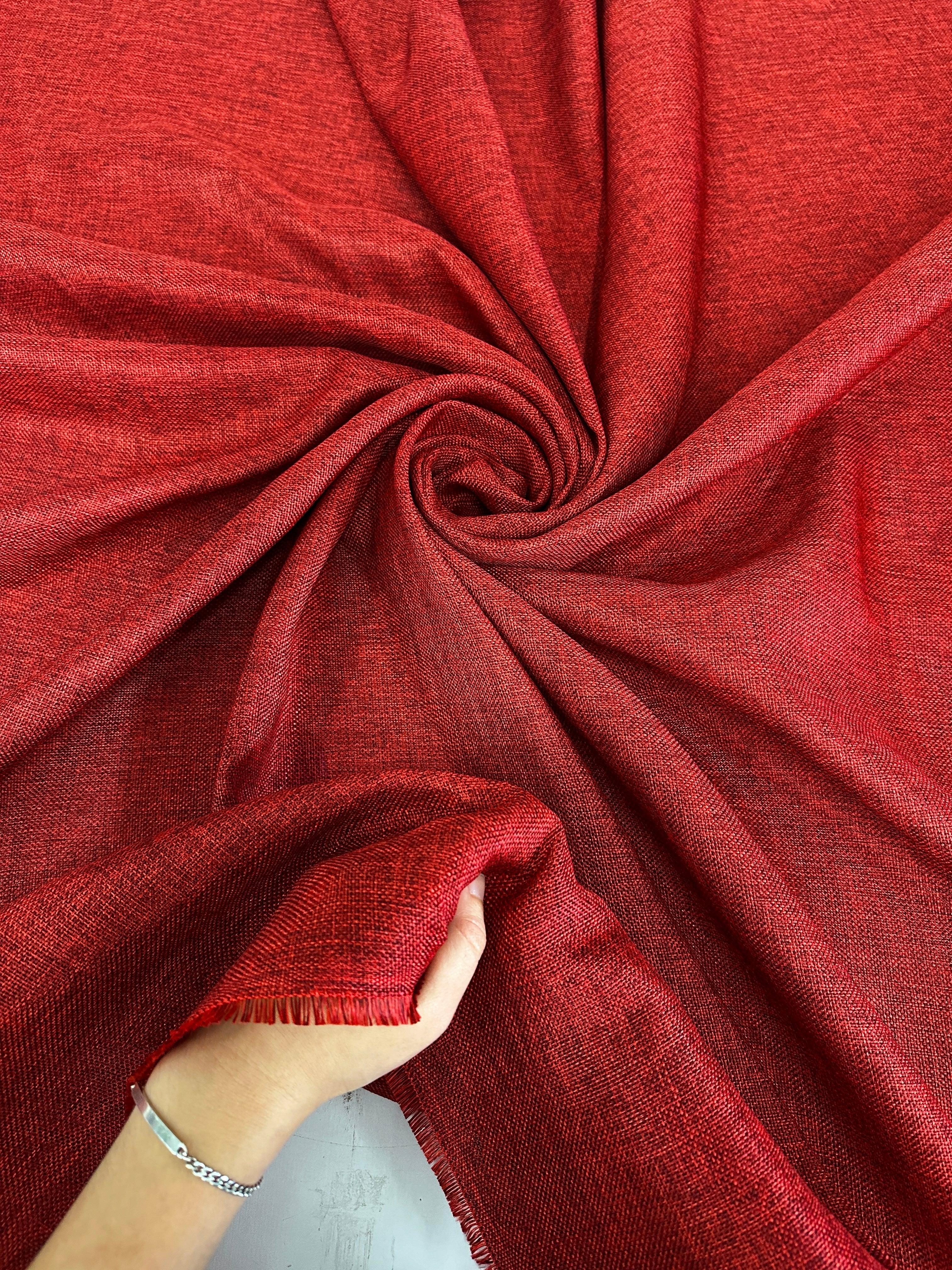 Burgundy Faux Linen - Image 3