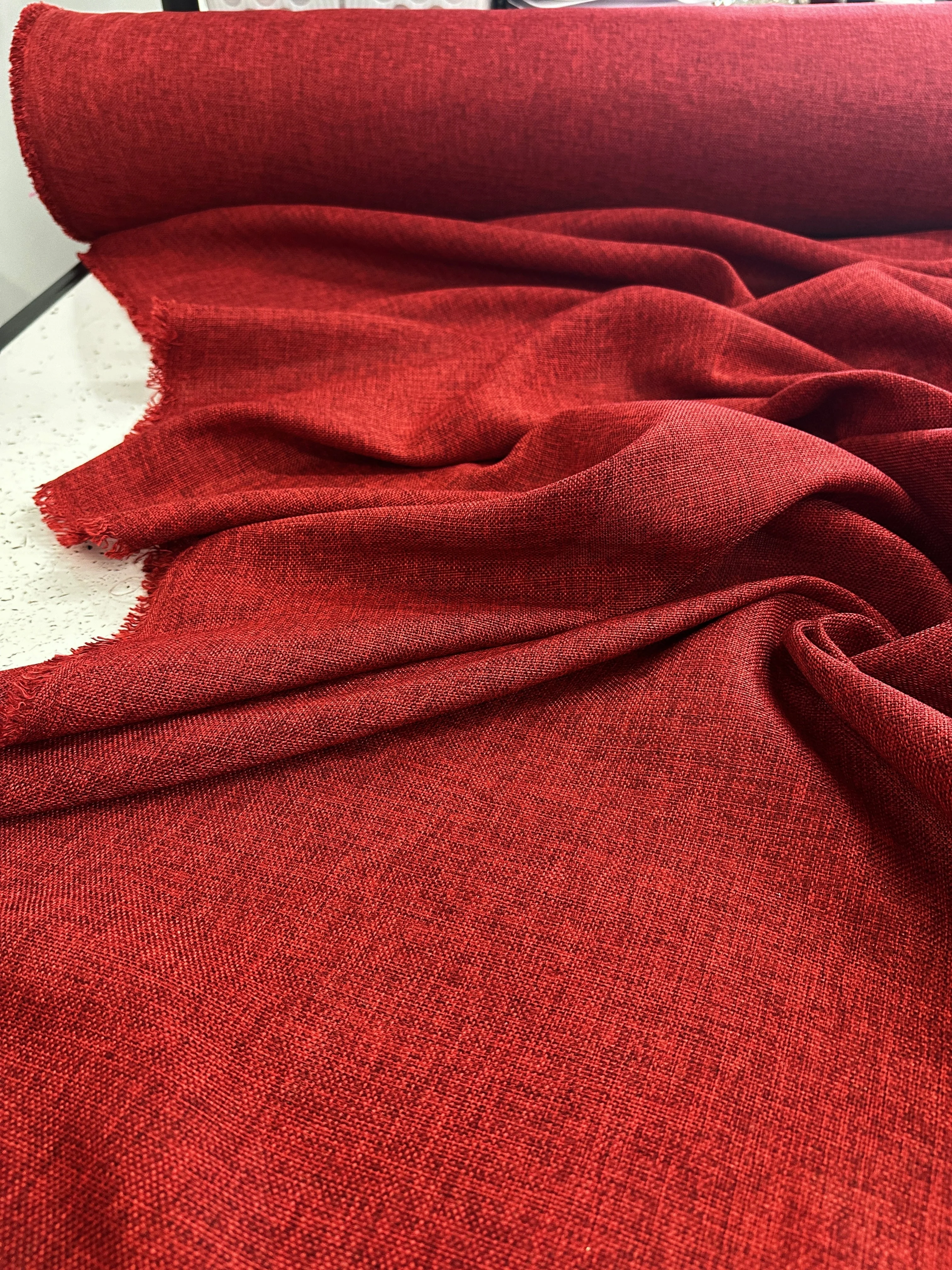 Burgundy Faux Linen - Image 5