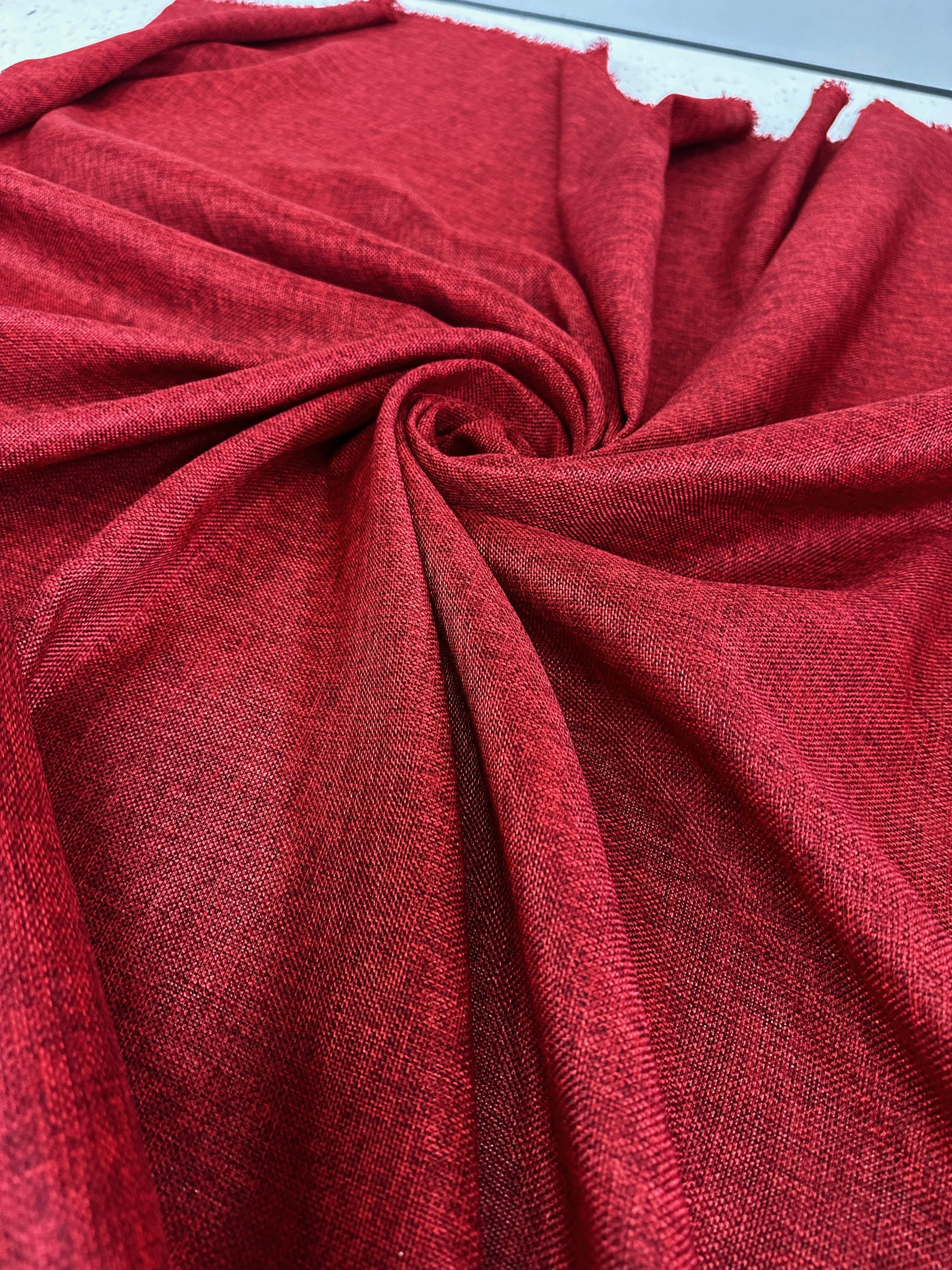 Burgundy Faux Linen - Image 8