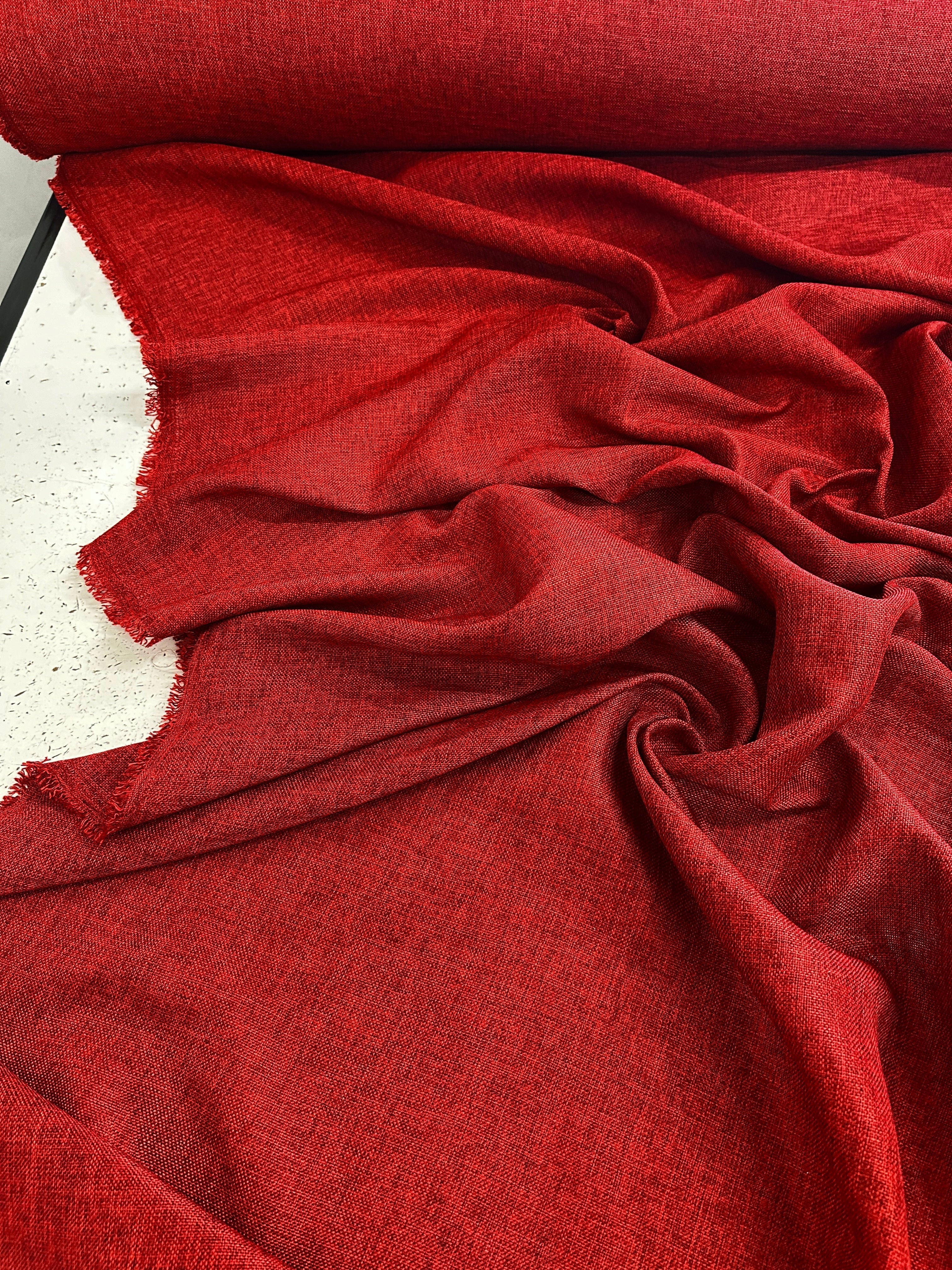 Burgundy Faux Linen - Image 9