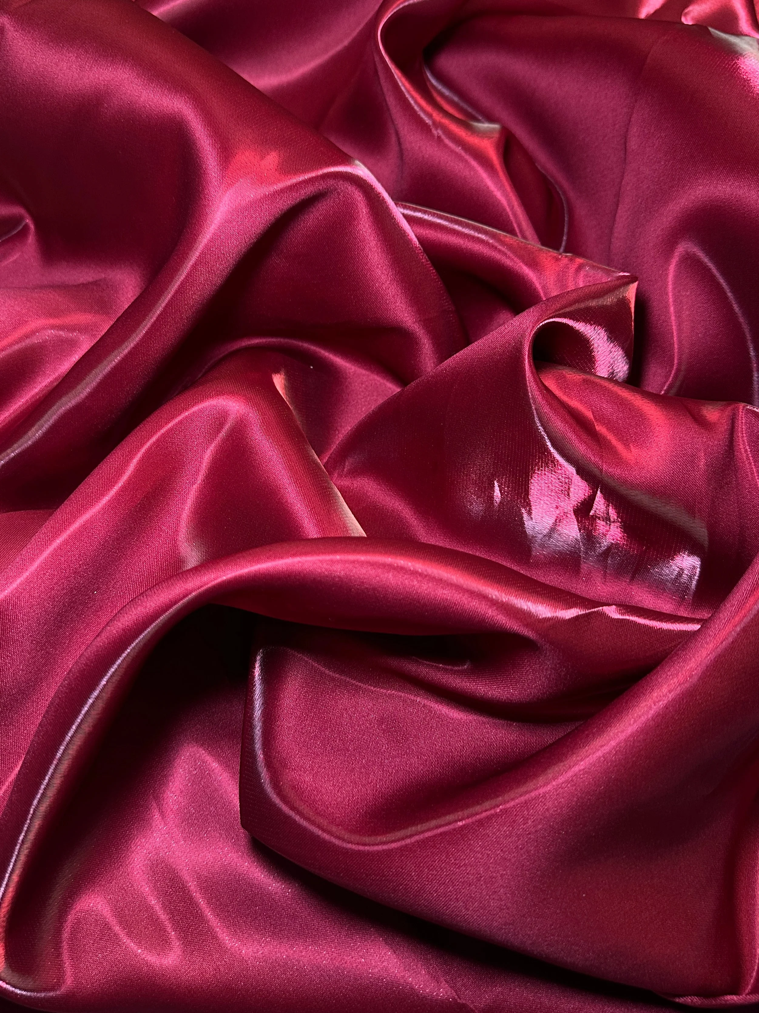 Burgundy Liquid Bridal Satin - Image 10