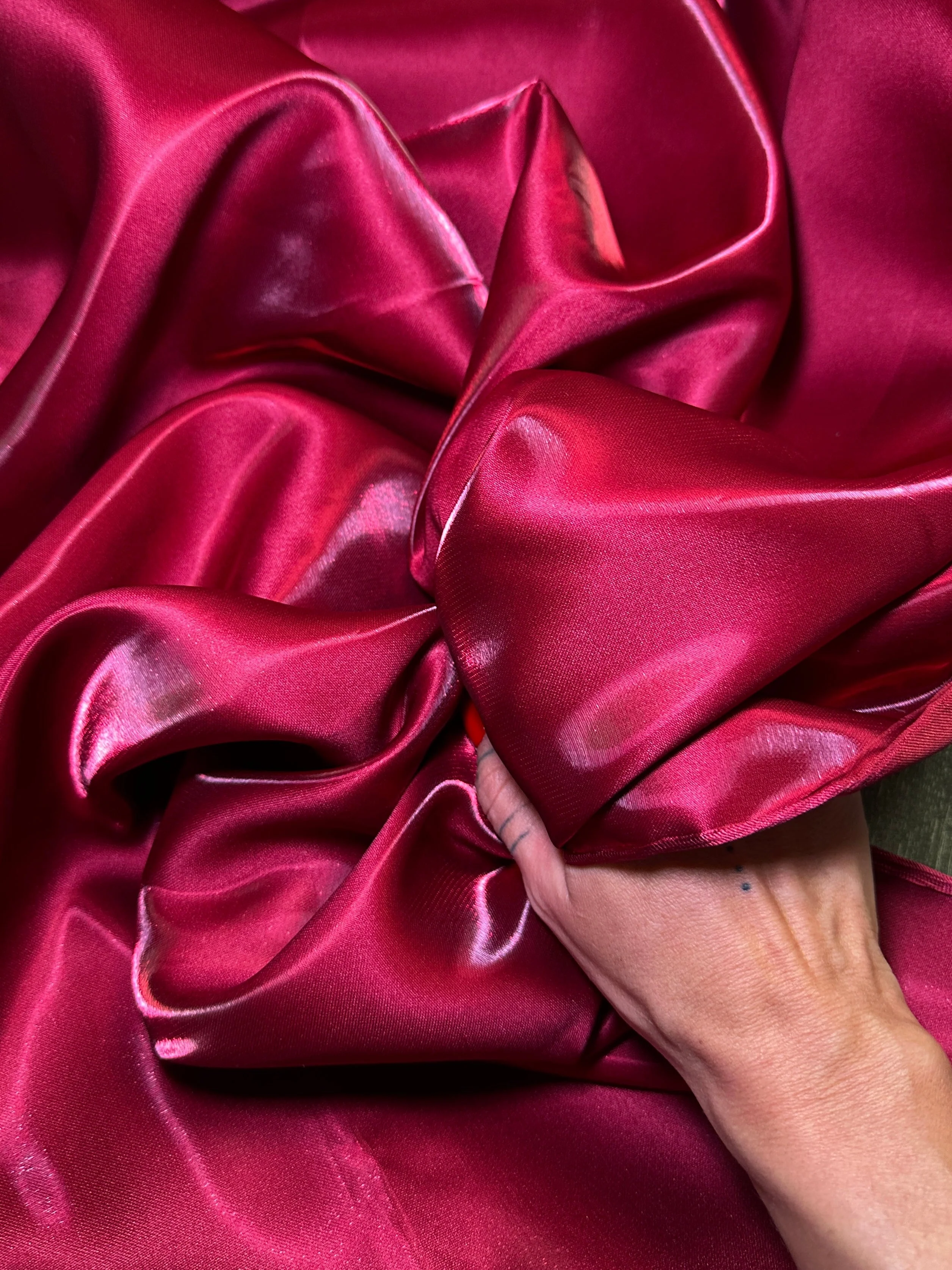 Burgundy Liquid Bridal Satin - Image 4