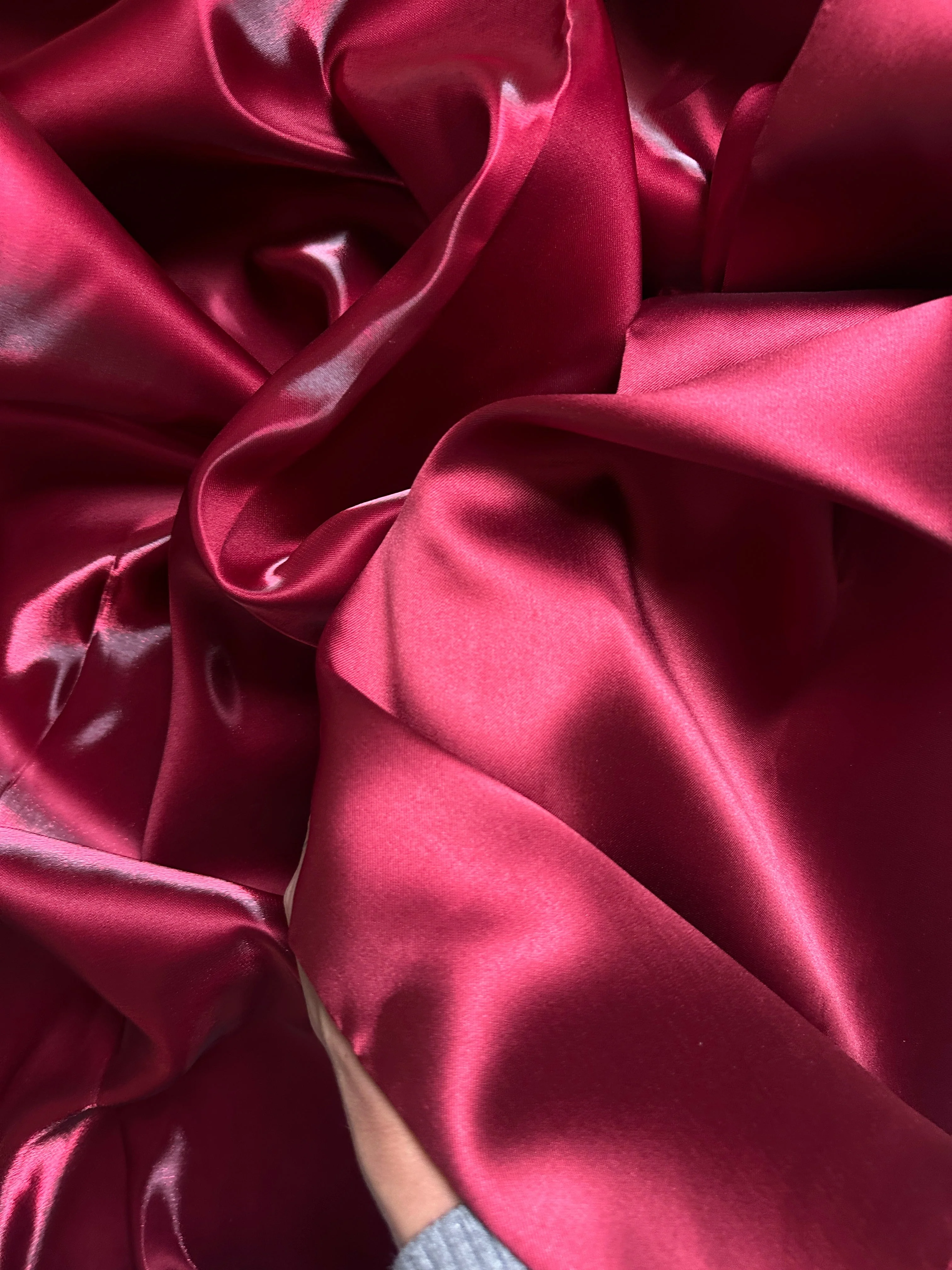 Burgundy Liquid Bridal Satin - Image 6