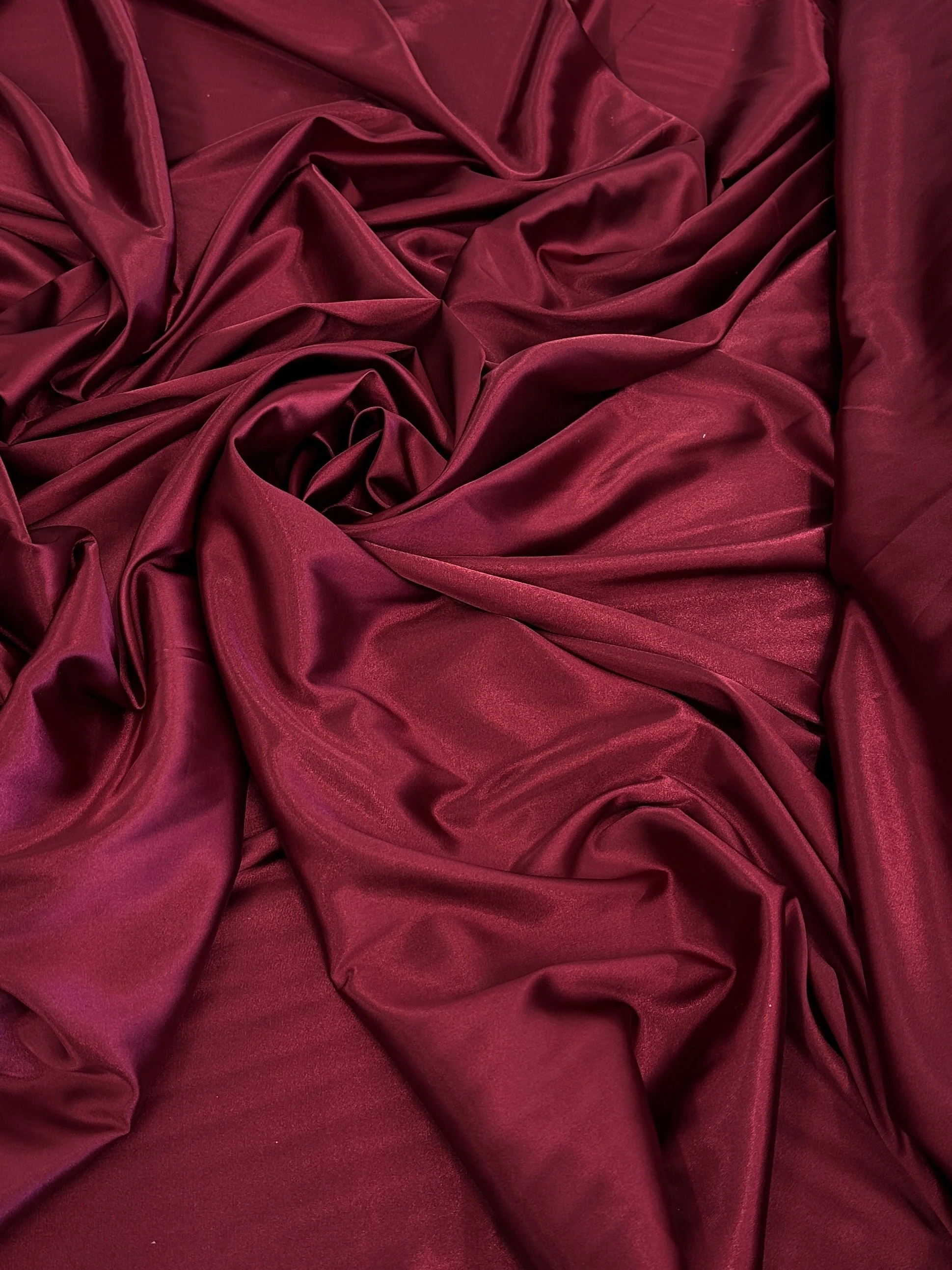 Burgundy Luxury Silky Stretch Satin - Image 3