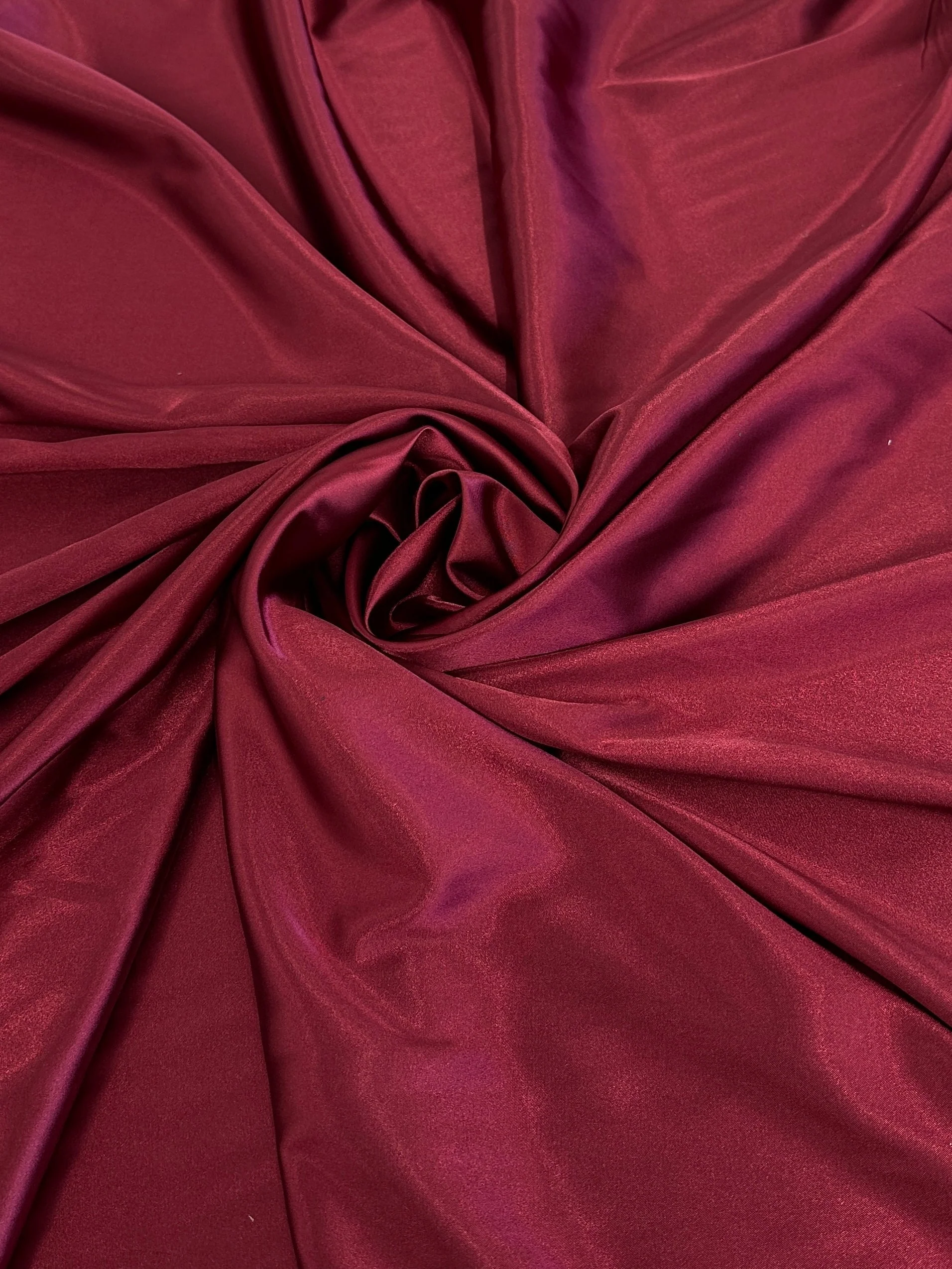 Burgundy Luxury Silky Stretch Satin - Image 4