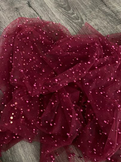 Burgundy Pearl Tulle - Image 10