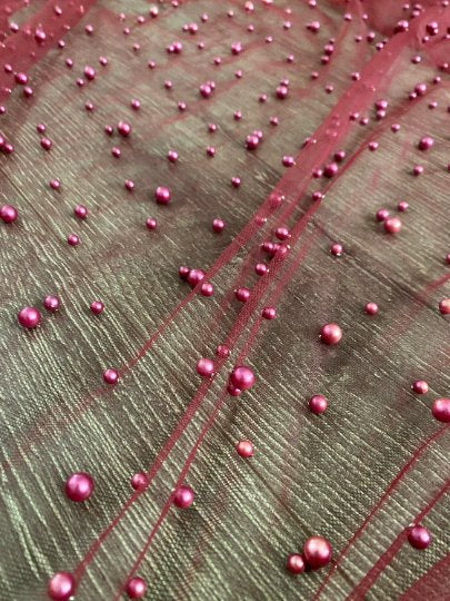 Burgundy Pearl Tulle - Image 5