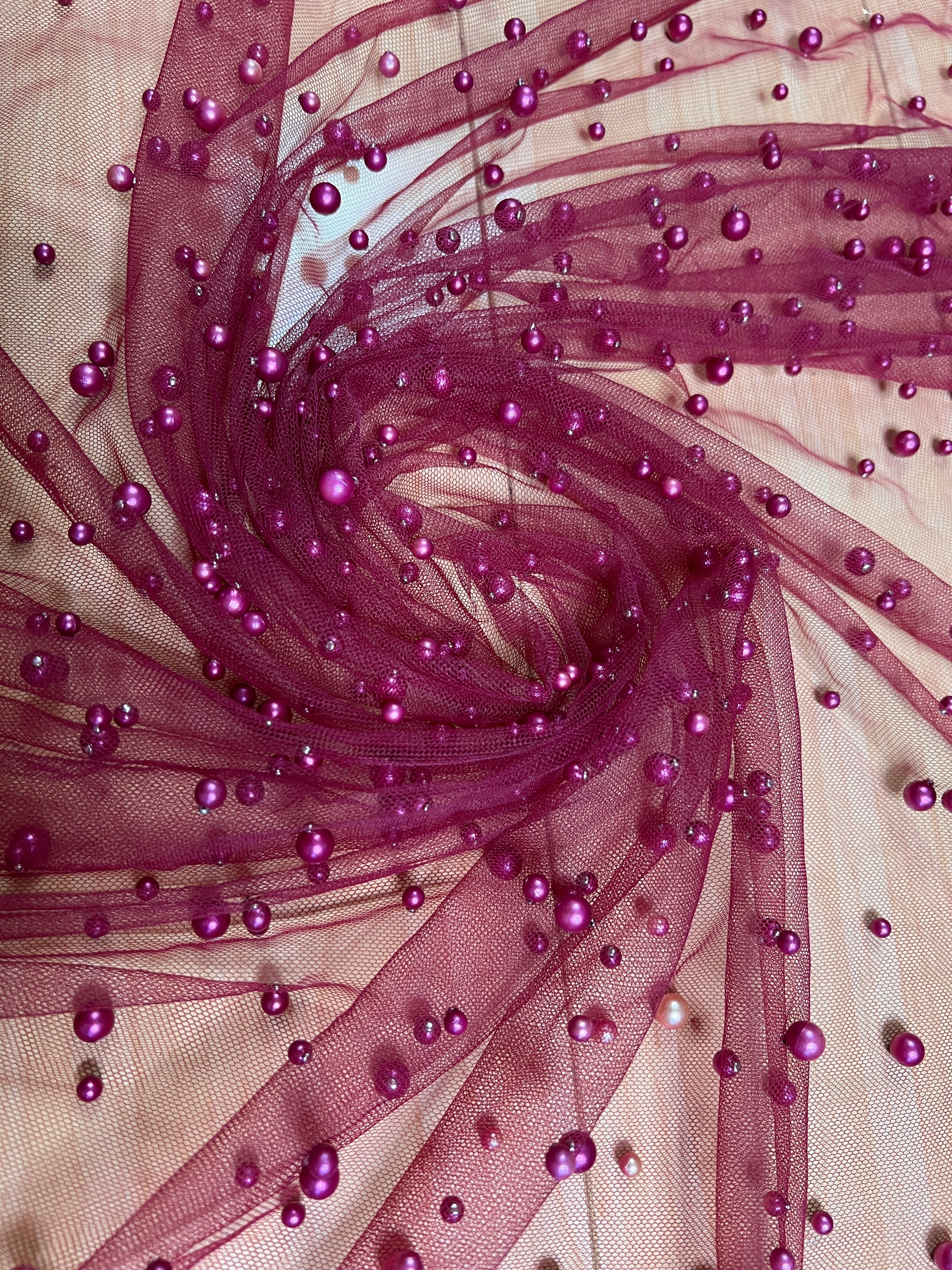 Burgundy Pearl Tulle - Image 7
