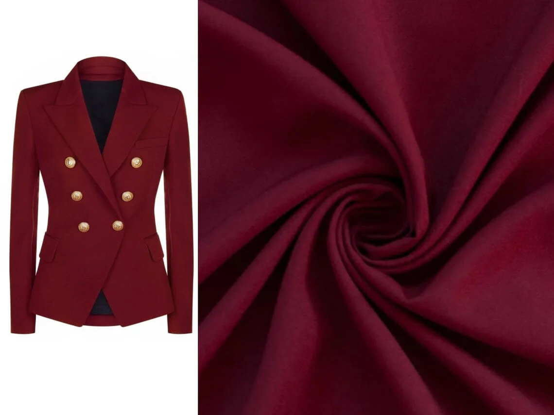 Burgundy Poly Poplin - Image 3