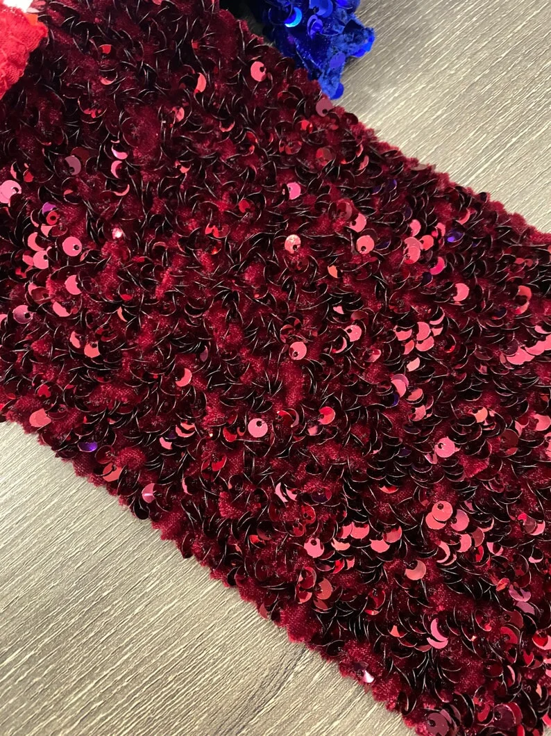 Burgundy Sequin on Velvet - Image 4