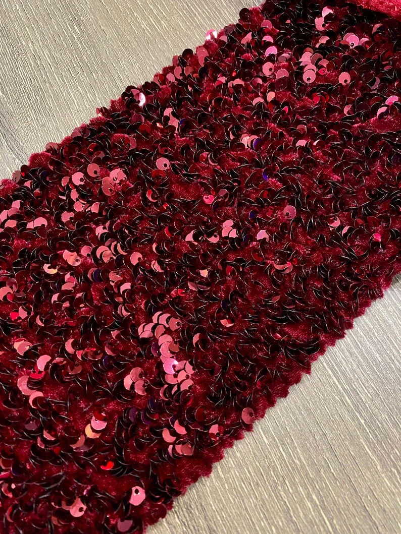 Burgundy Sequin on Velvet - Image 5