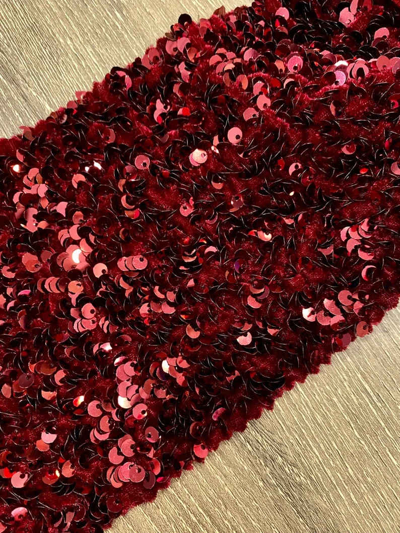 Burgundy Sequin on Velvet - Image 6