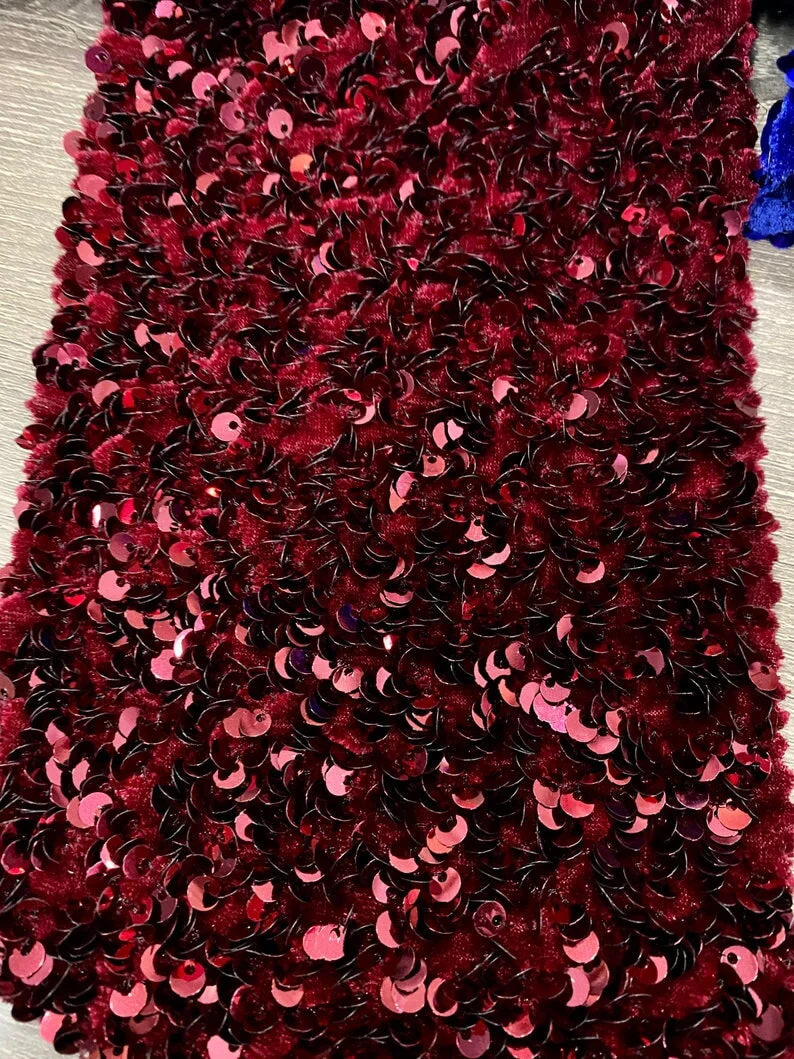 Burgundy Sequin on Velvet - Image 7