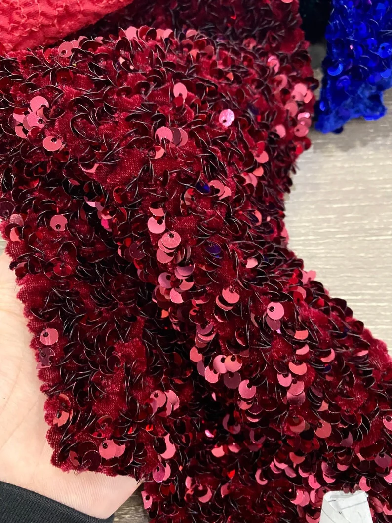 Burgundy Sequin on Velvet - Image 8