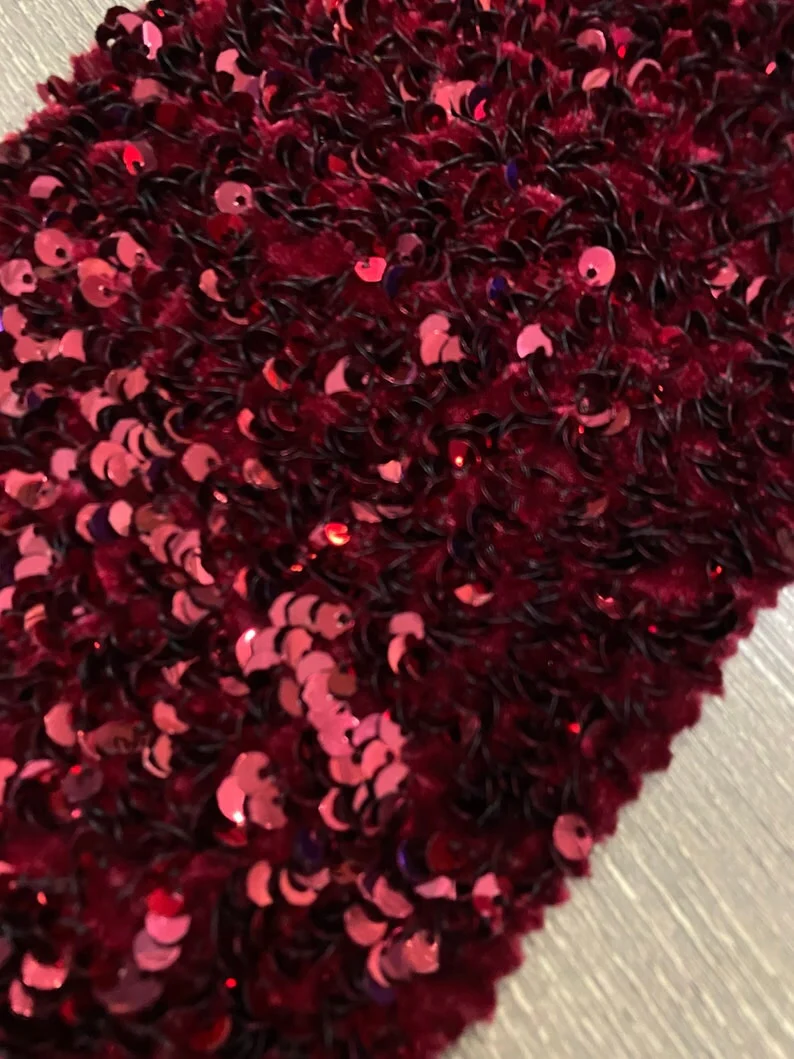 Burgundy Sequin on Velvet - Image 9