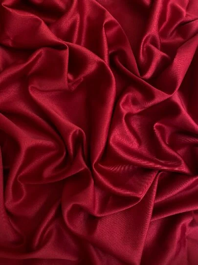 Burgundy Stretch Crepe Back Satin - Image 2