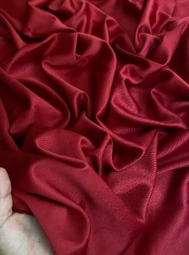 Burgundy Stretch Crepe Back Satin - Image 3