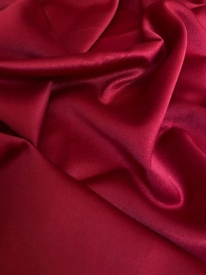 Burgundy Stretch Crepe Back Satin - Image 9