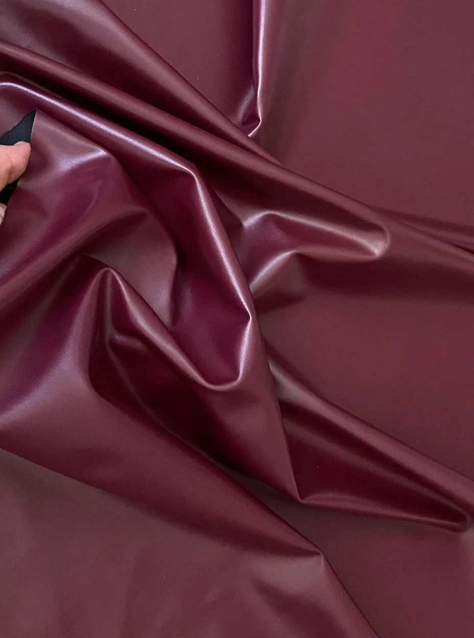 Burgundy Stretch Faux Leather - Image 3