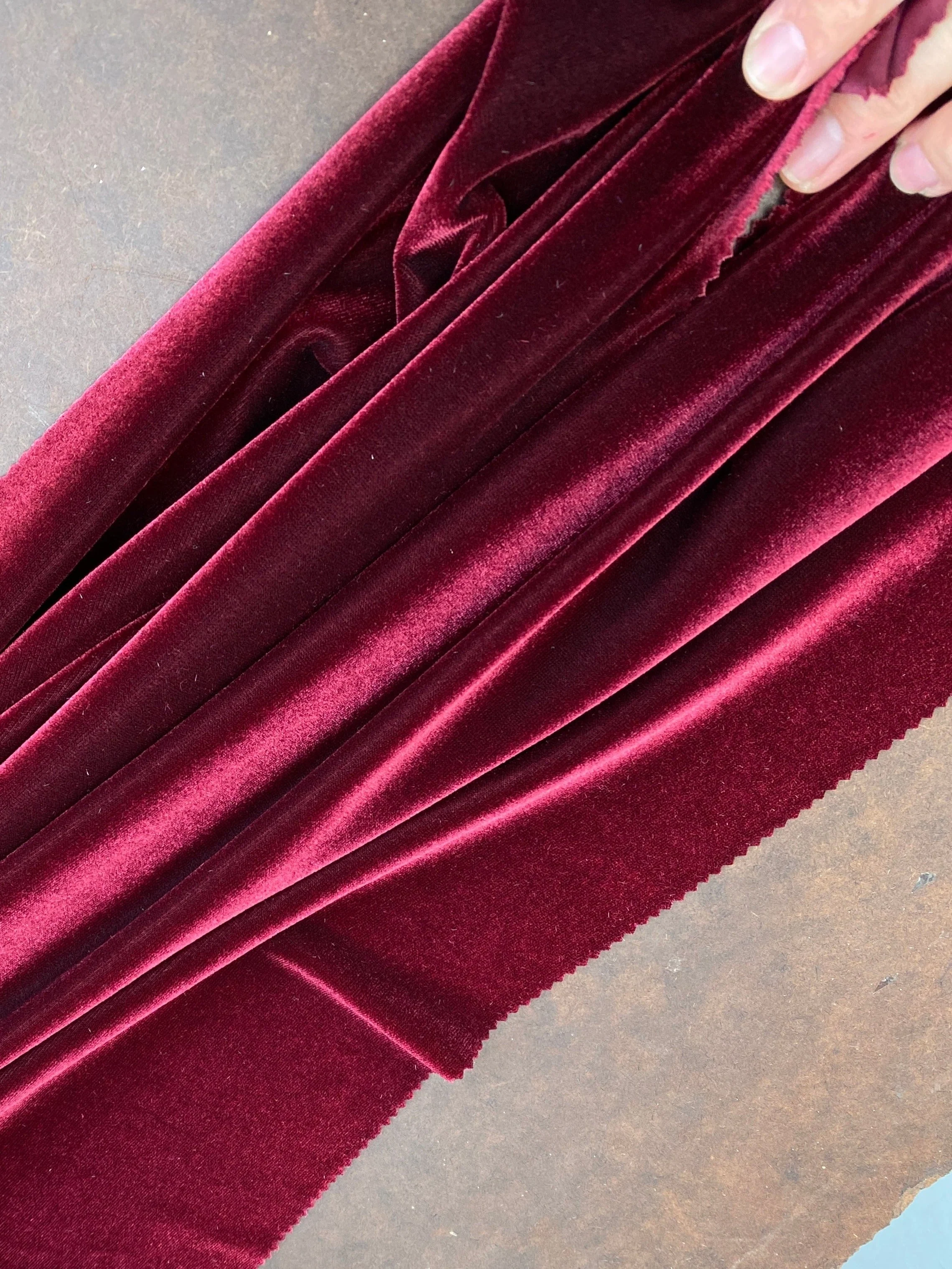 Burgundy Stretch Velvet - Image 3