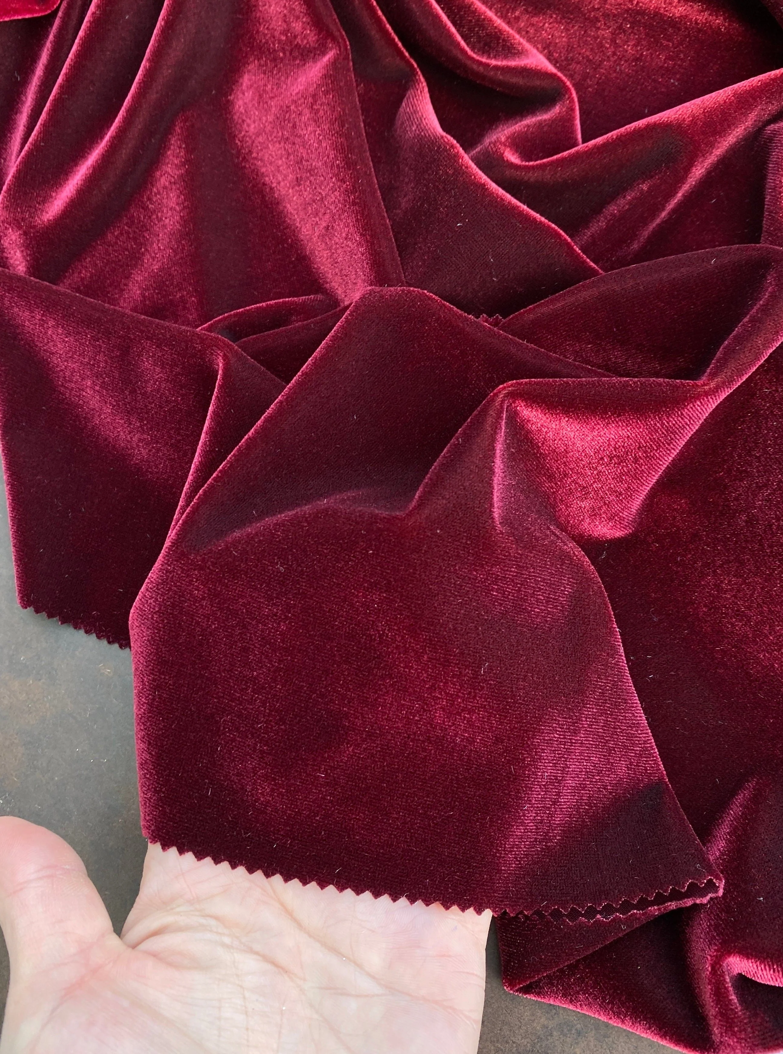 Burgundy Stretch Velvet - Image 5