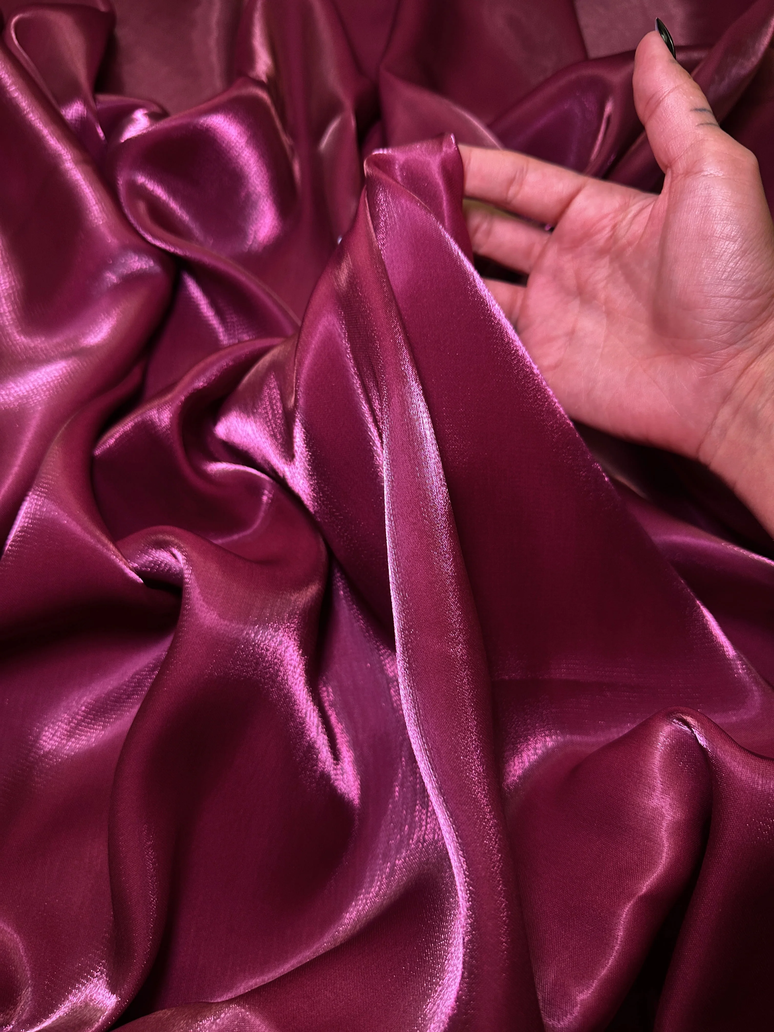 Burgundy Water Liquid Shimmery Chiffon - Image 5