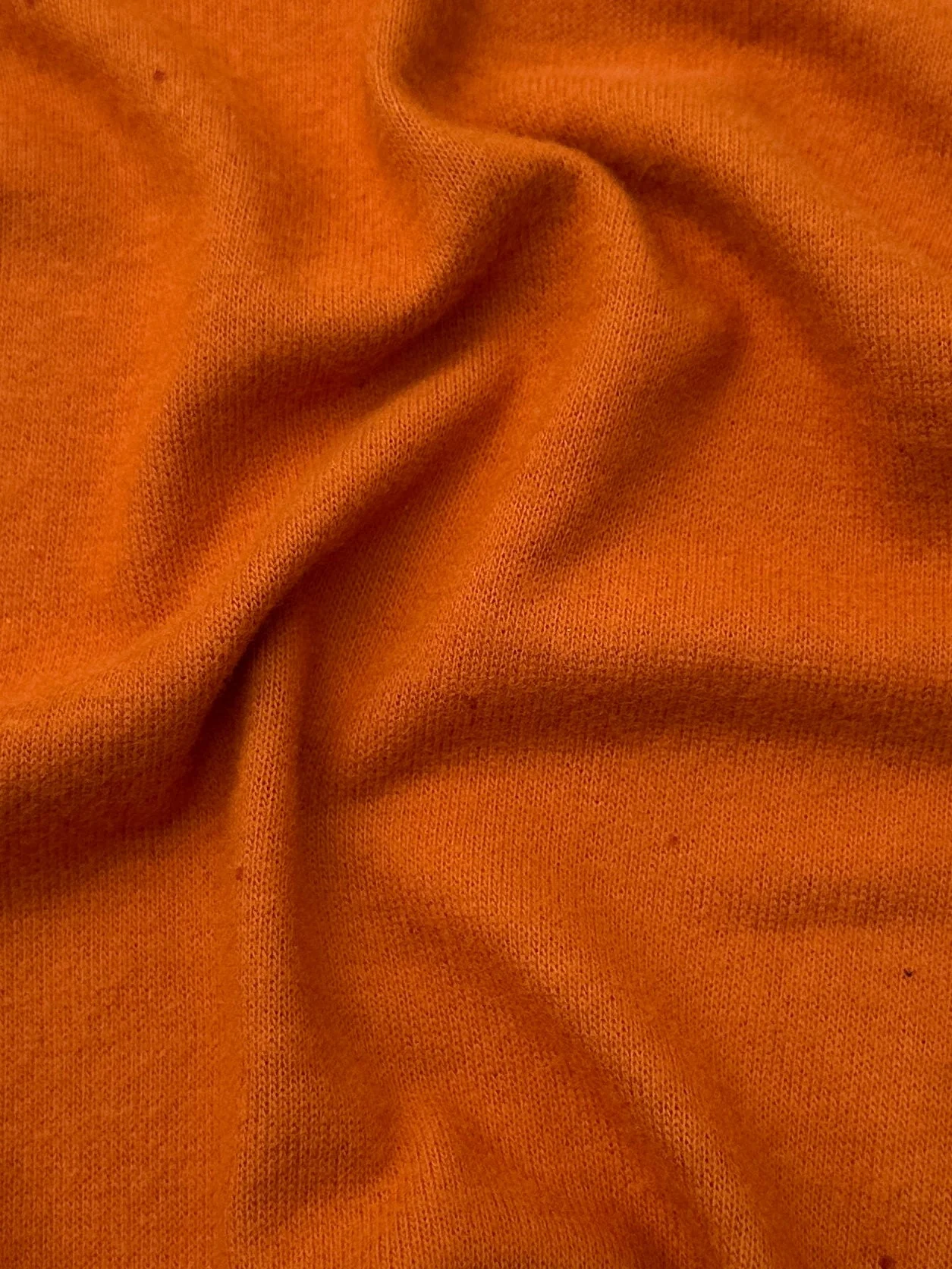 Burnt Orange Buttery Spandex Faux Cashmere Knit - Image 3