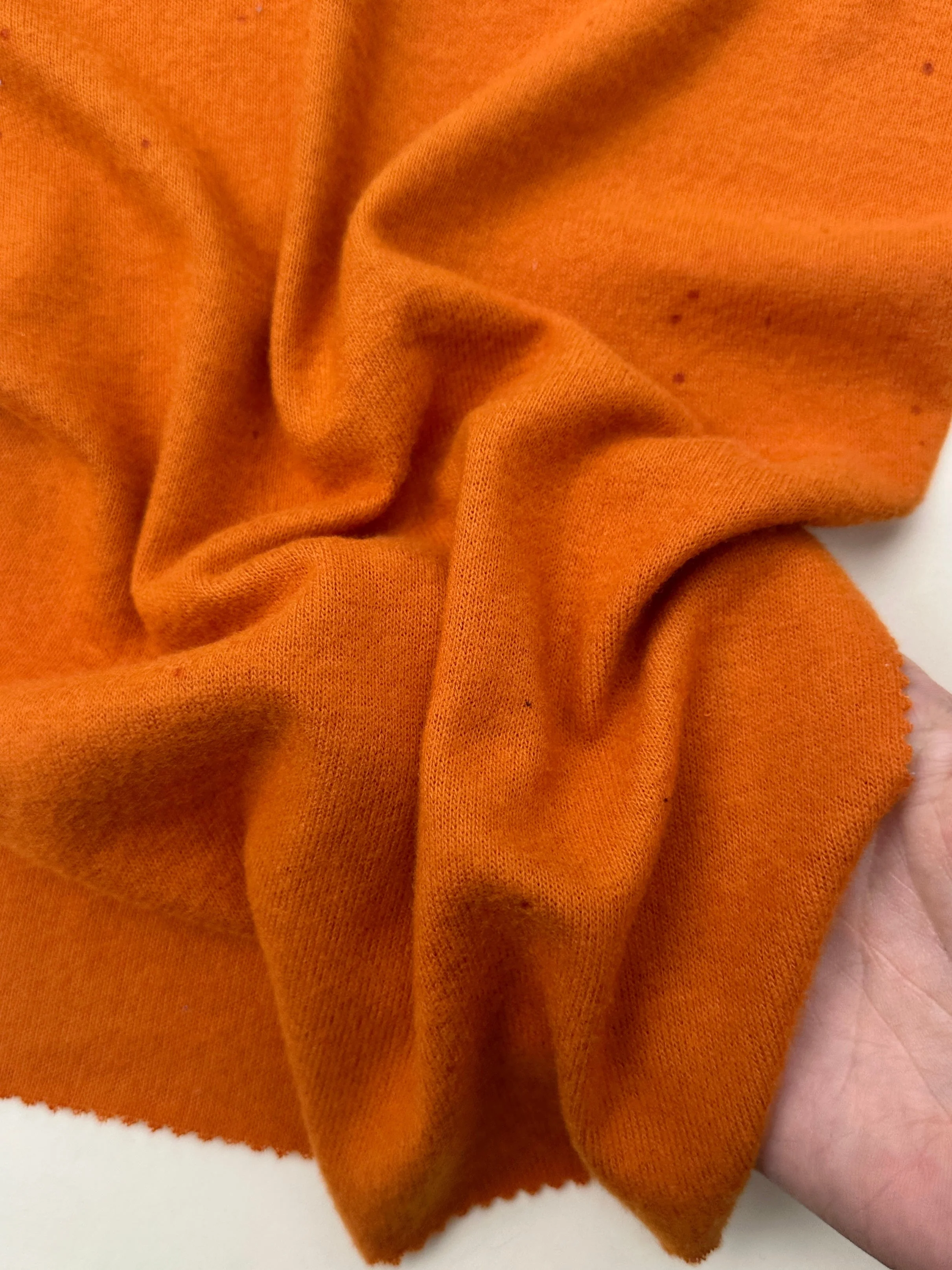 Burnt Orange Buttery Spandex Faux Cashmere Knit - Image 4