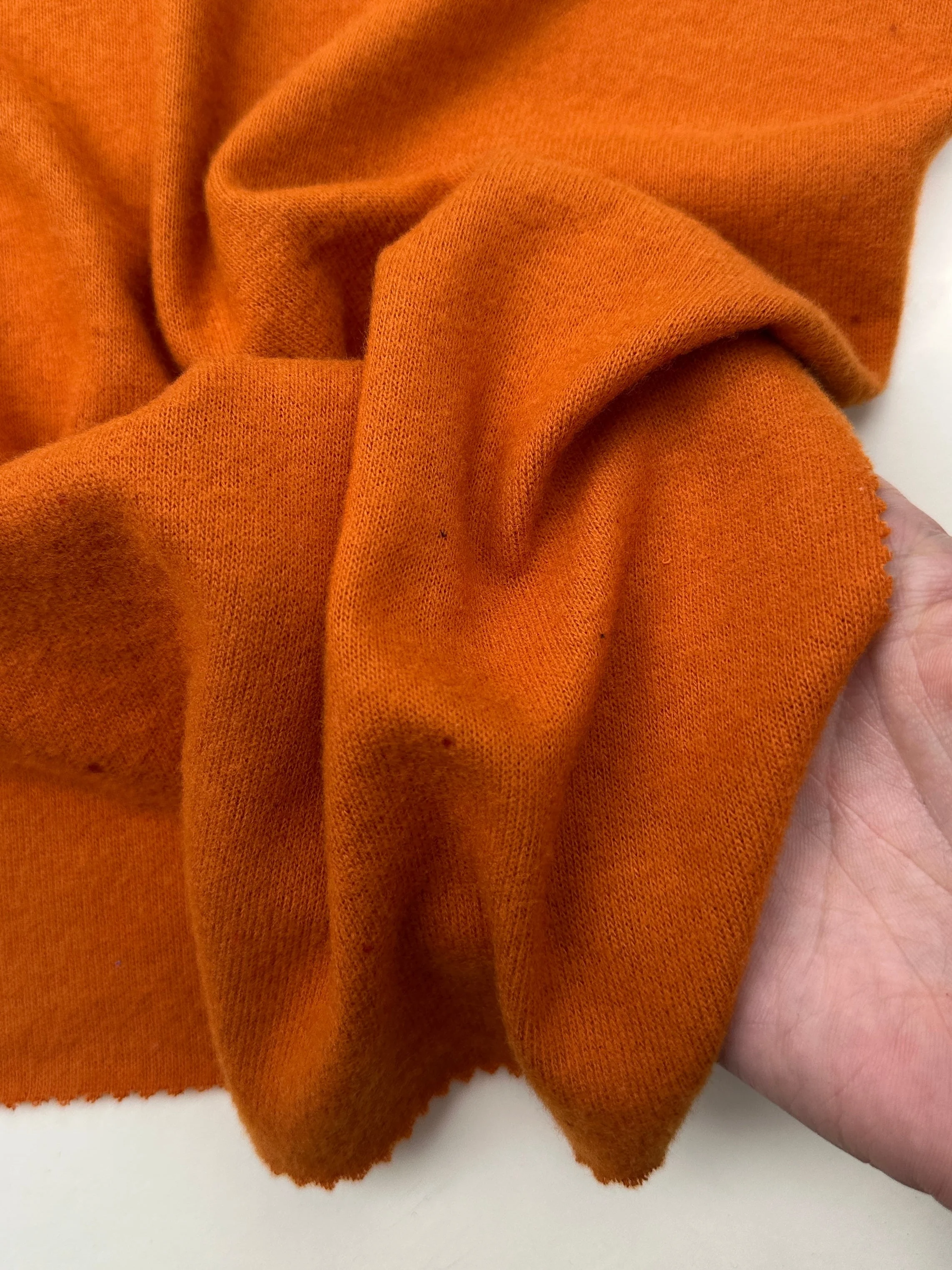 Burnt Orange Buttery Spandex Faux Cashmere Knit - Image 5