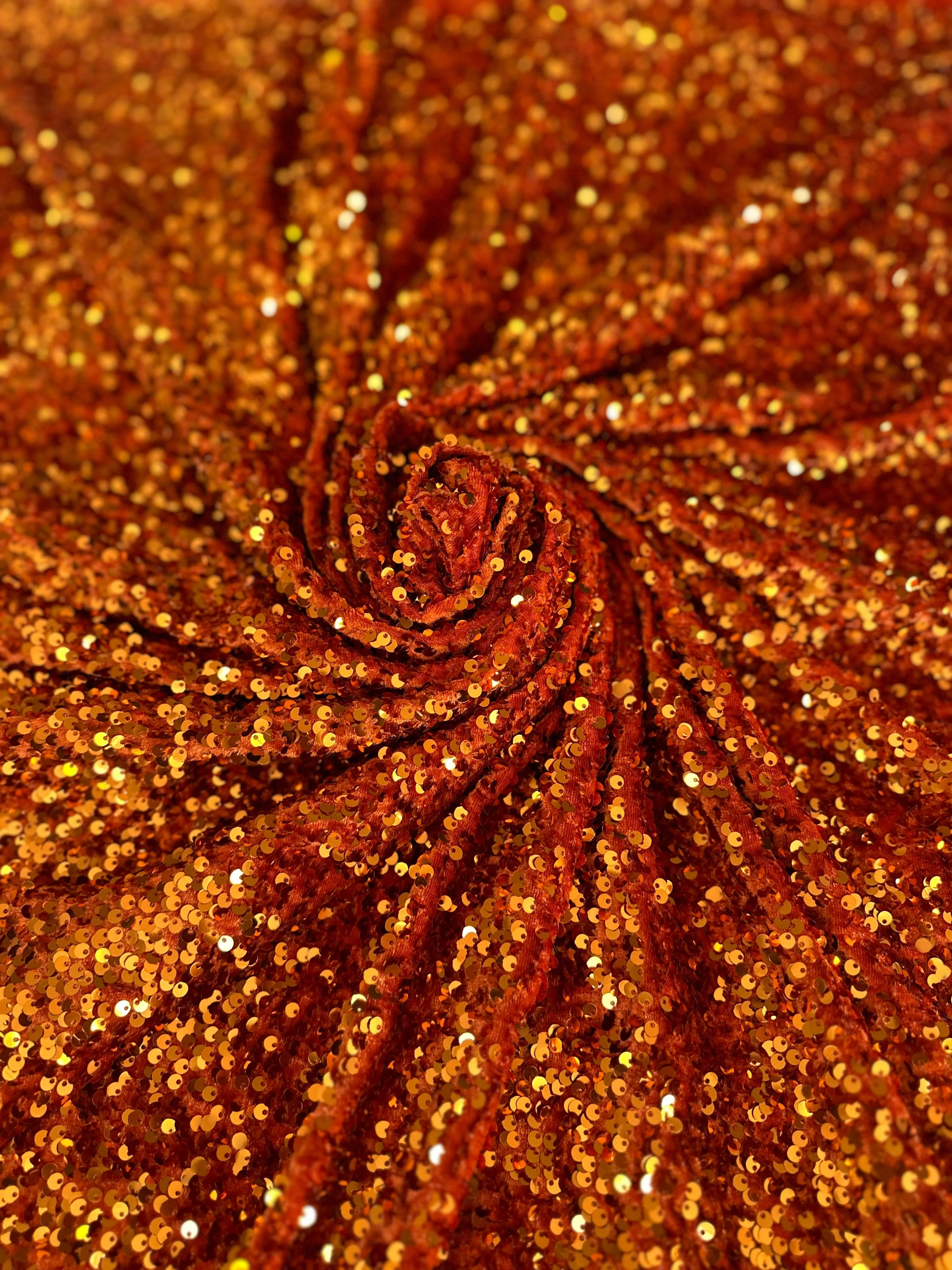 Burnt Orange Sequin on Velvet - Image 2