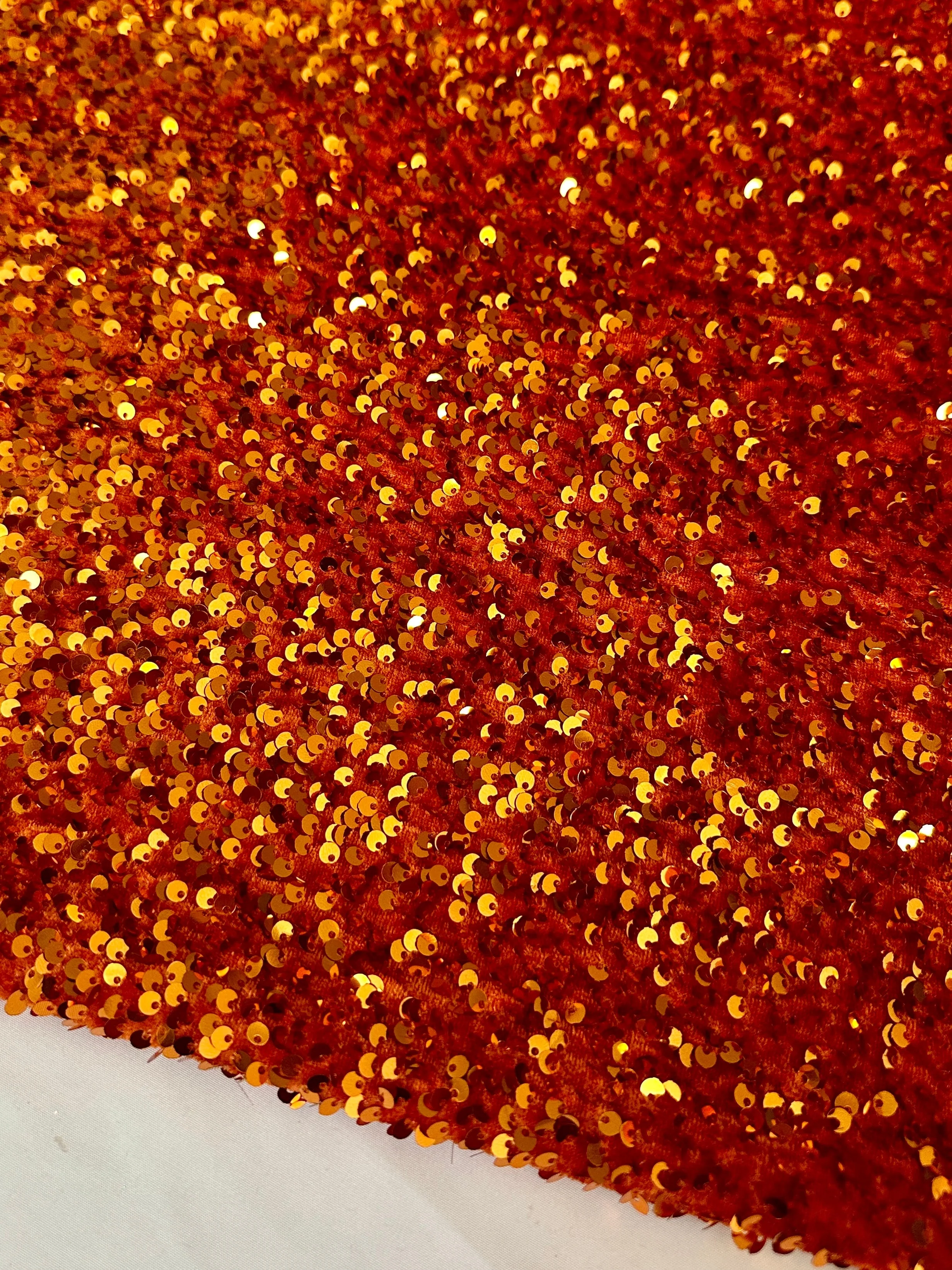 Burnt Orange Sequin on Velvet - Image 3