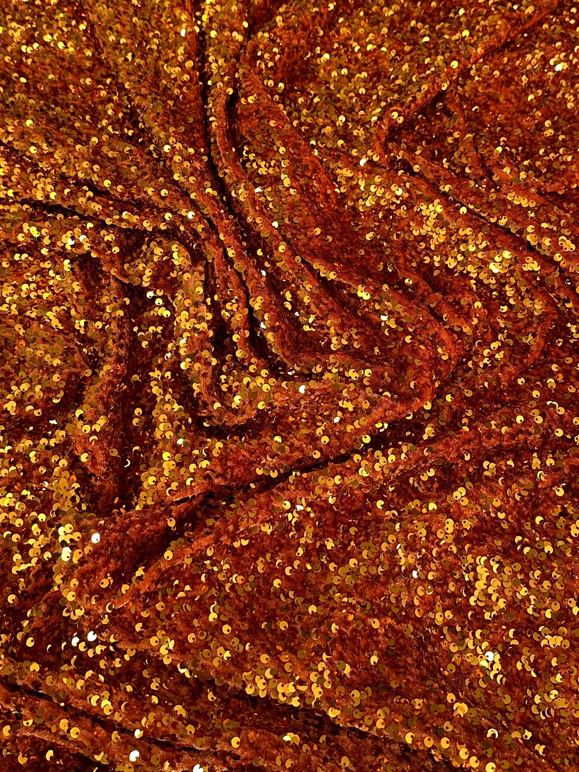 Burnt Orange Sequin on Velvet - Image 4